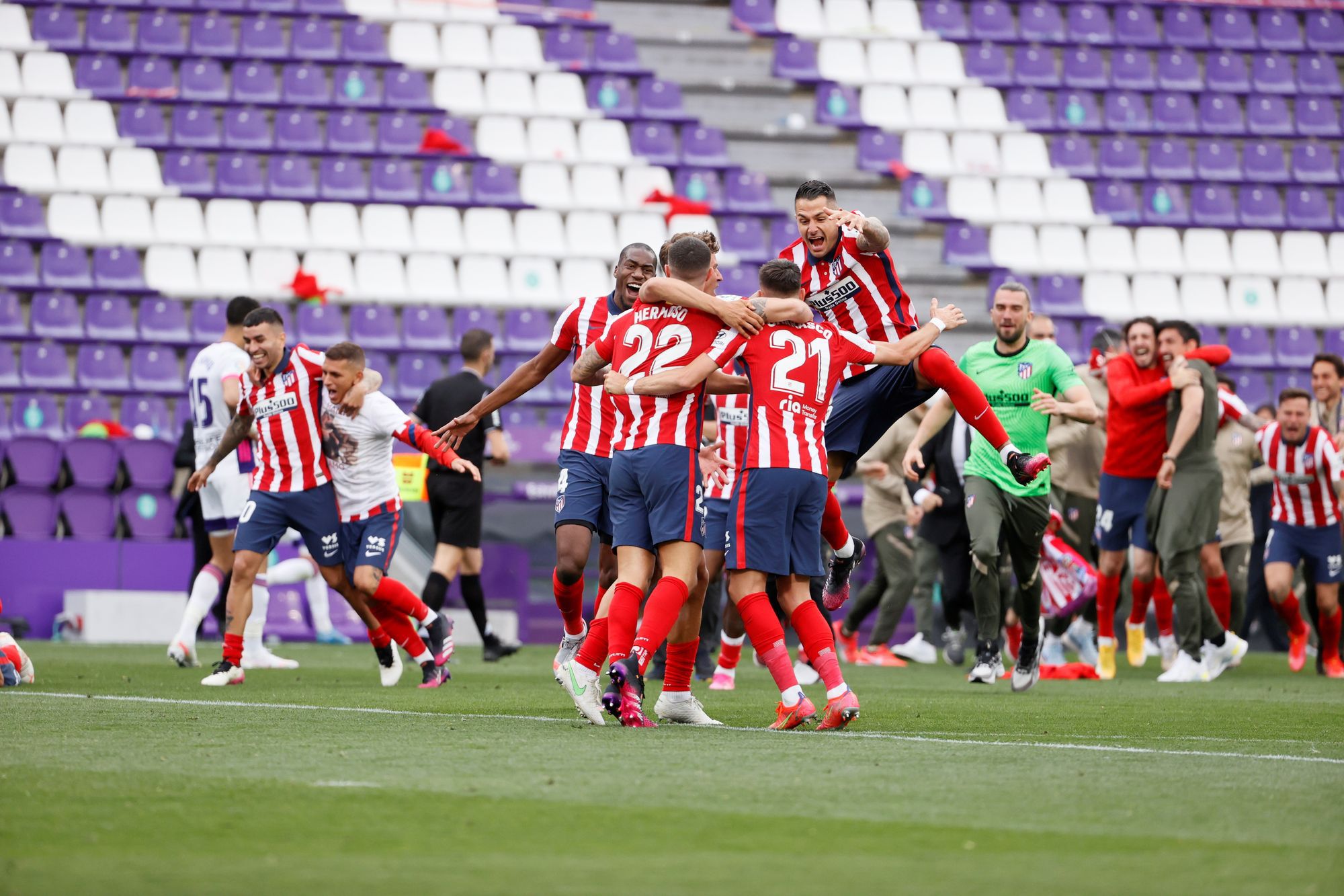 Az Atlético Madrid 2014 után lett ismét bajnok, a Realt és a Barcelonát előzte meg. / Fotó: EPA/Ballesteros
