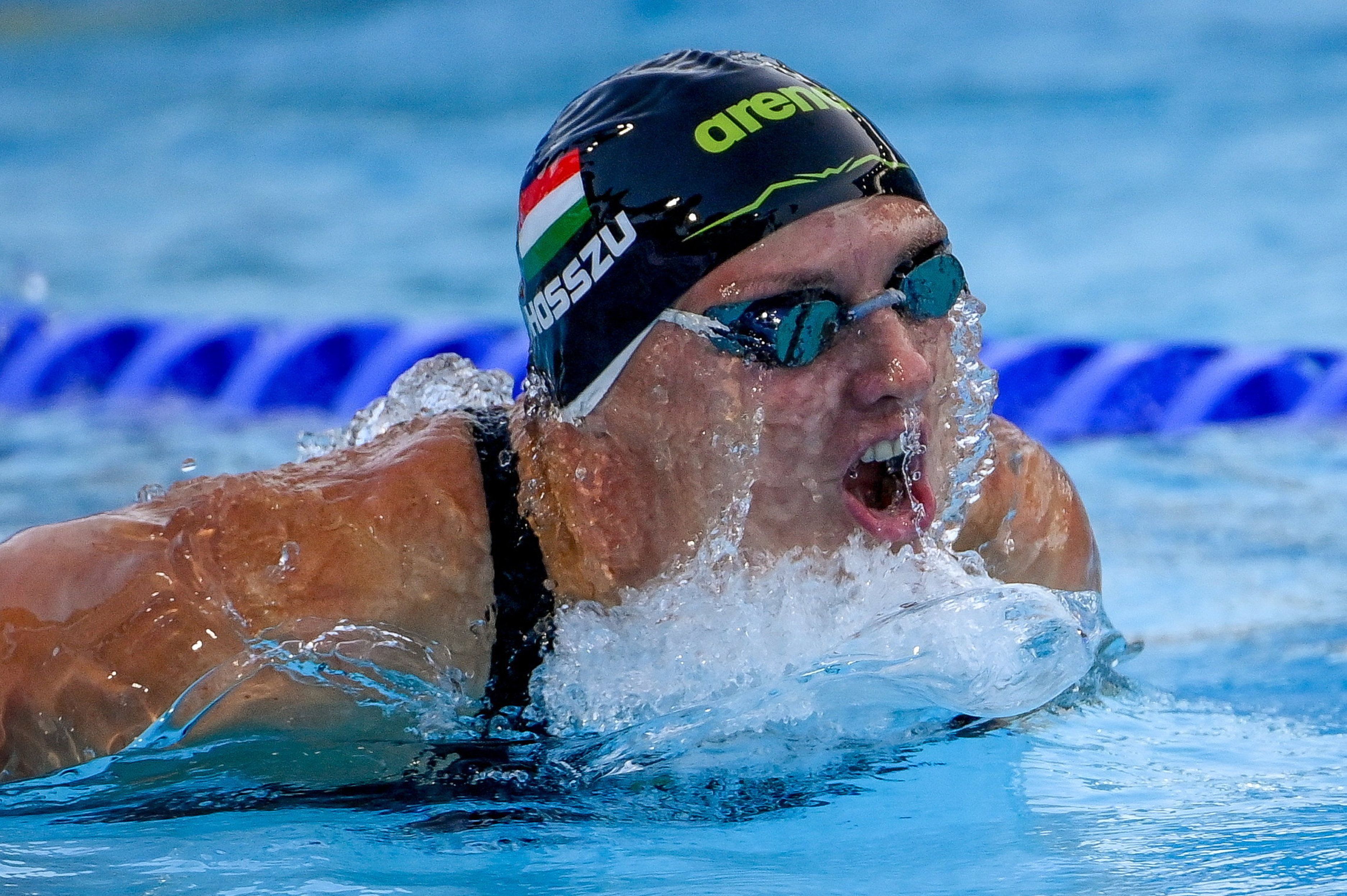 Hosszú Katinka a női 200 méteres pillangóúszás elődöntőjében a római vizes Európa-bajnokságon a Stadio Del Nuotóban 2022. augusztus 16-án / Fotó: MTI/Czeglédi Zsolt