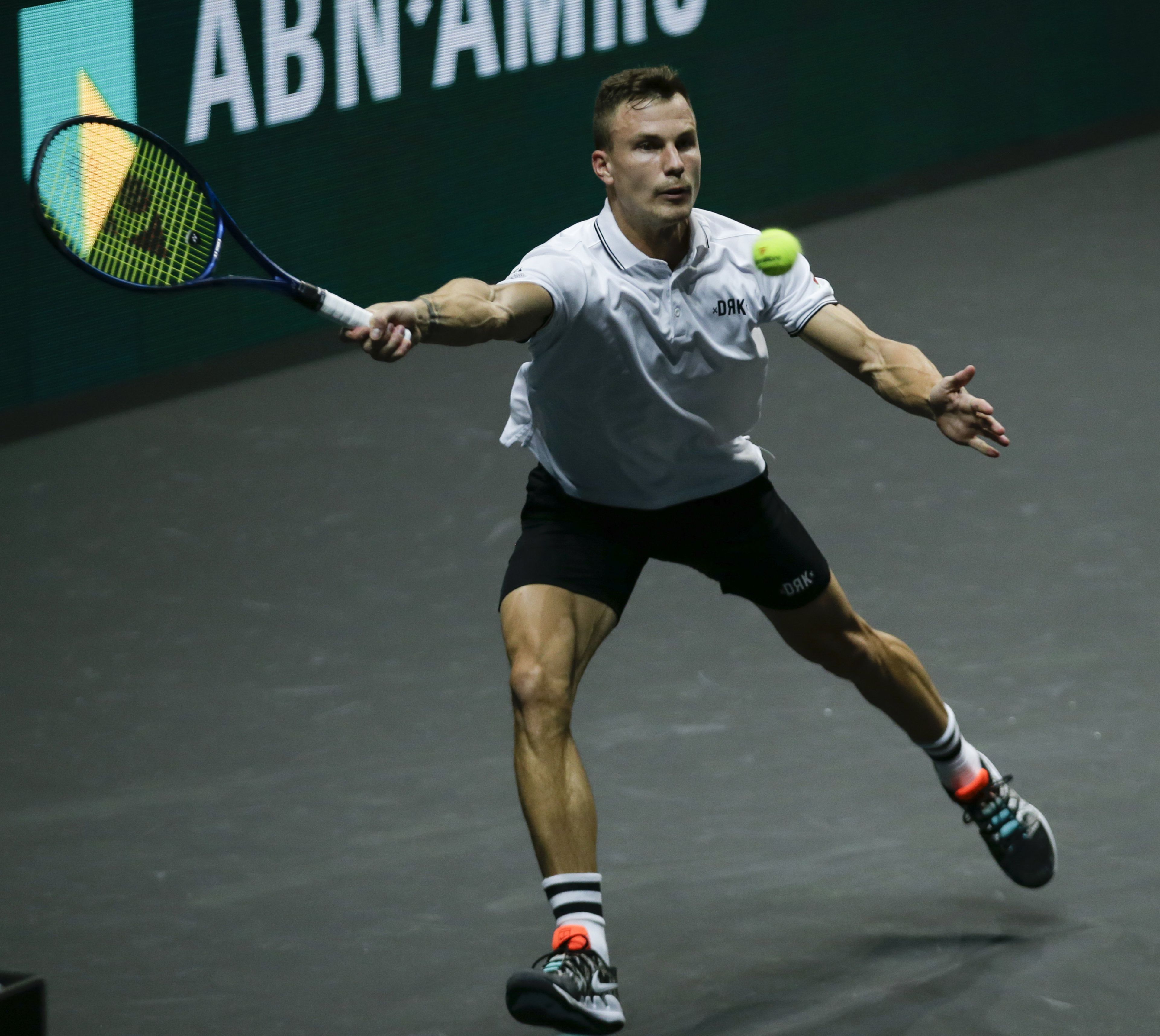 Fucsovics Márton az amerikai Reilly Opelka ellen játszik a rotterdami tenisztorna első fordulójában. / Fotó: MTI/AP/Peter Dejong