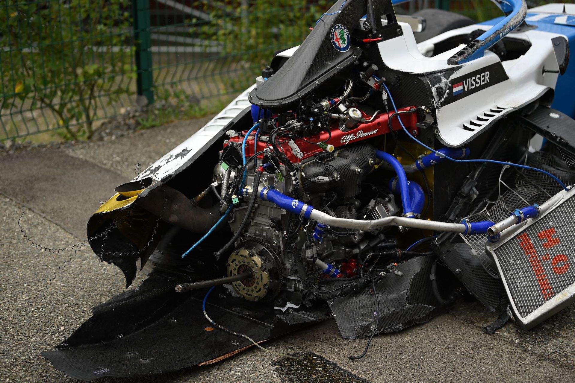 Formula 1 W Series: A 26 éves Visser kocsija így nézett ki a baleset után. / Fotó: GettyImages