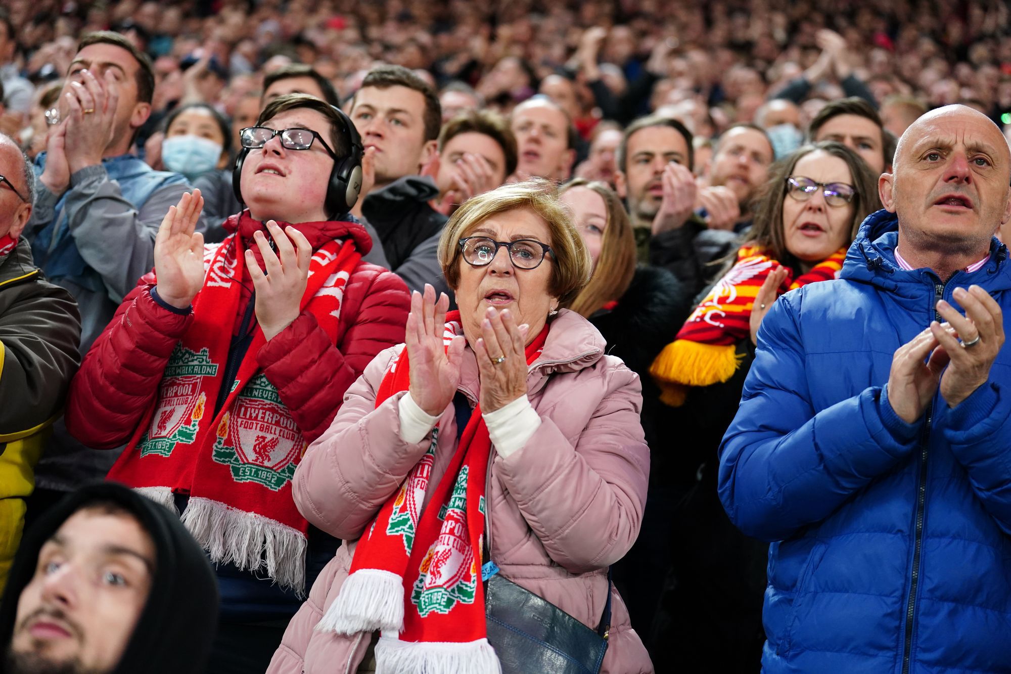 A Liverpool drukkerei tapsoltak, énekeltek /Fotó: Getty Images