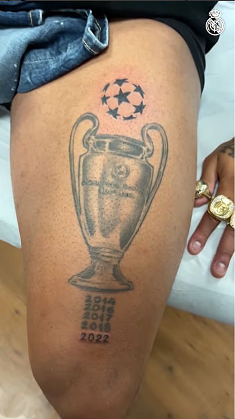 Marcelo a BL-győzelmeit a testén is megörökítette tetoválás formájában / Fotó: Instagram