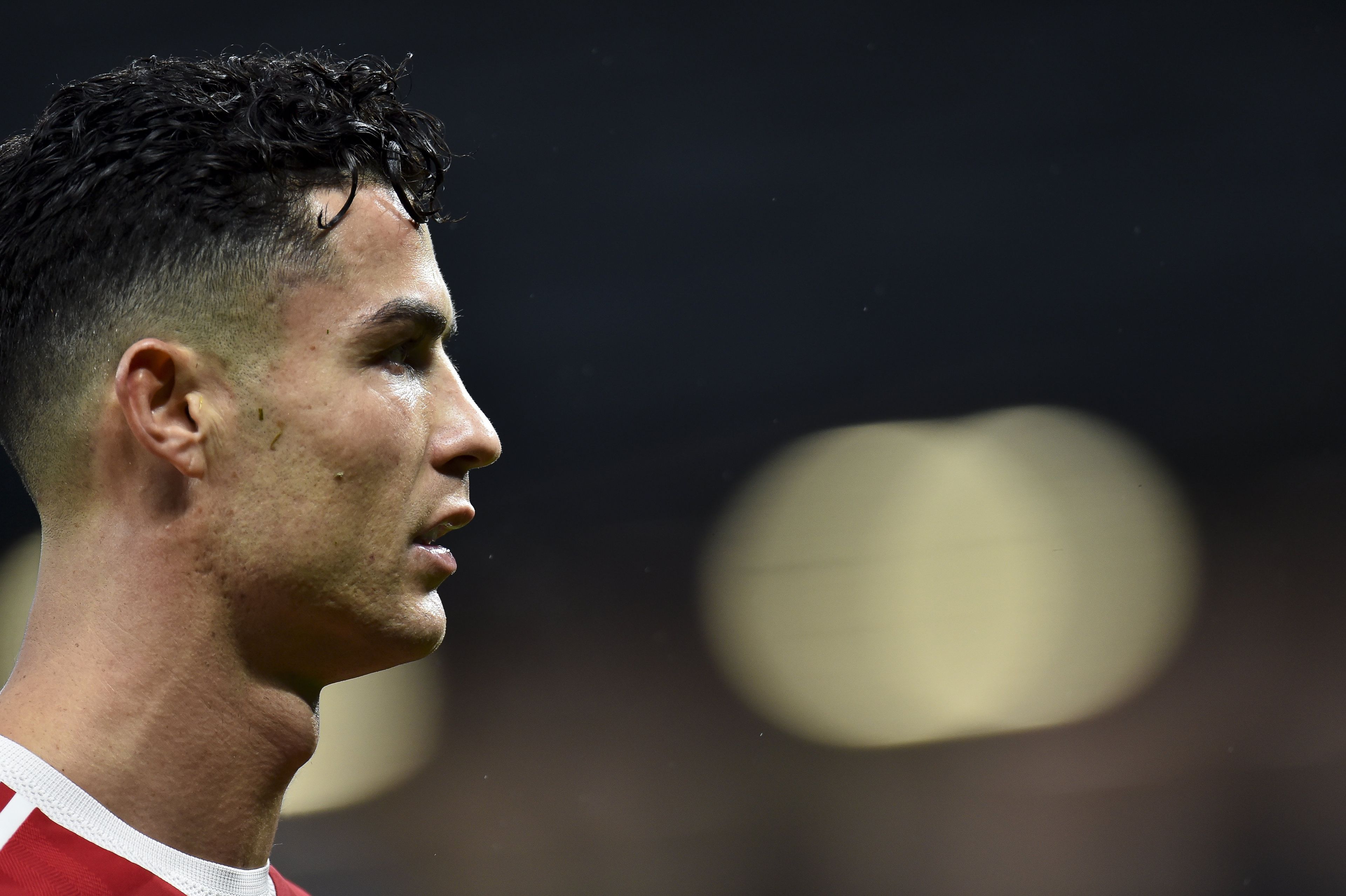 Cristiano Ronaldo, a Manchester United játékosa az angol labdarúgó-bajnokság 23. fordulójában játszott Manchester United - West Ham United mérkőzésen Manchesterben 2022. január 22-én / Fotó: MTI/EPA/Peter Powell