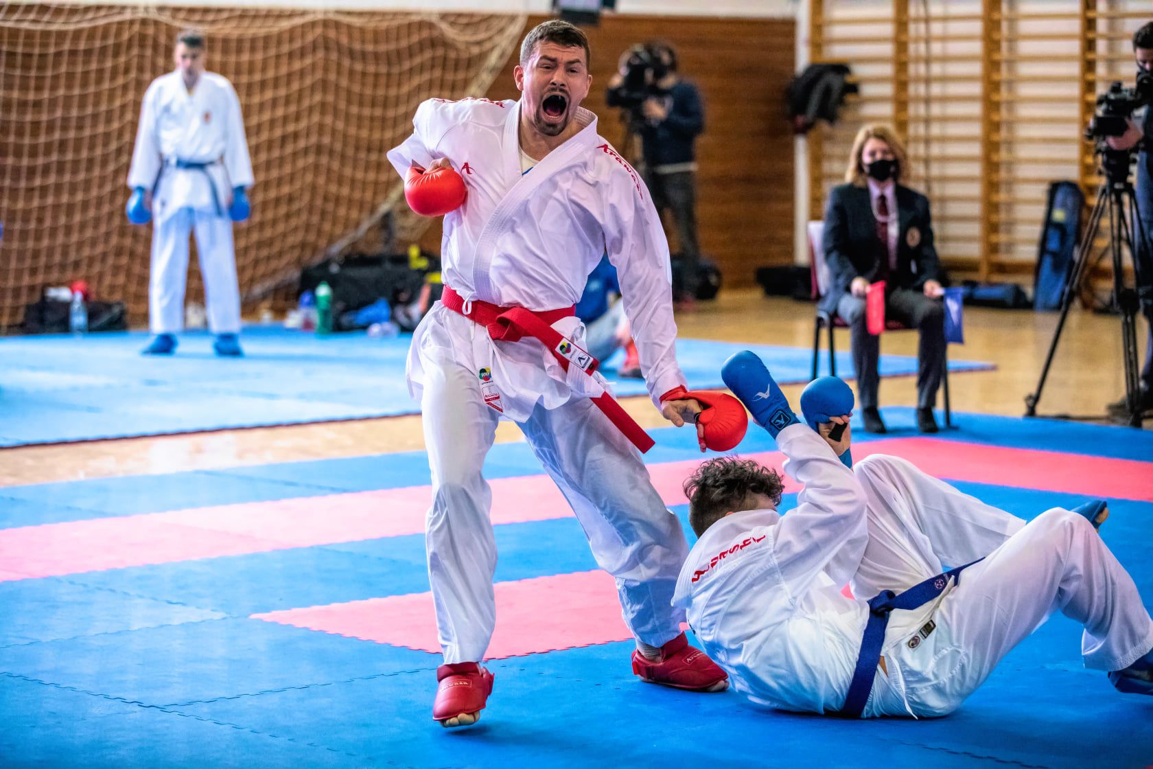 A karatés Hárspataki Gábor öröme /Fotó: Magyar Karate Szakszövetség