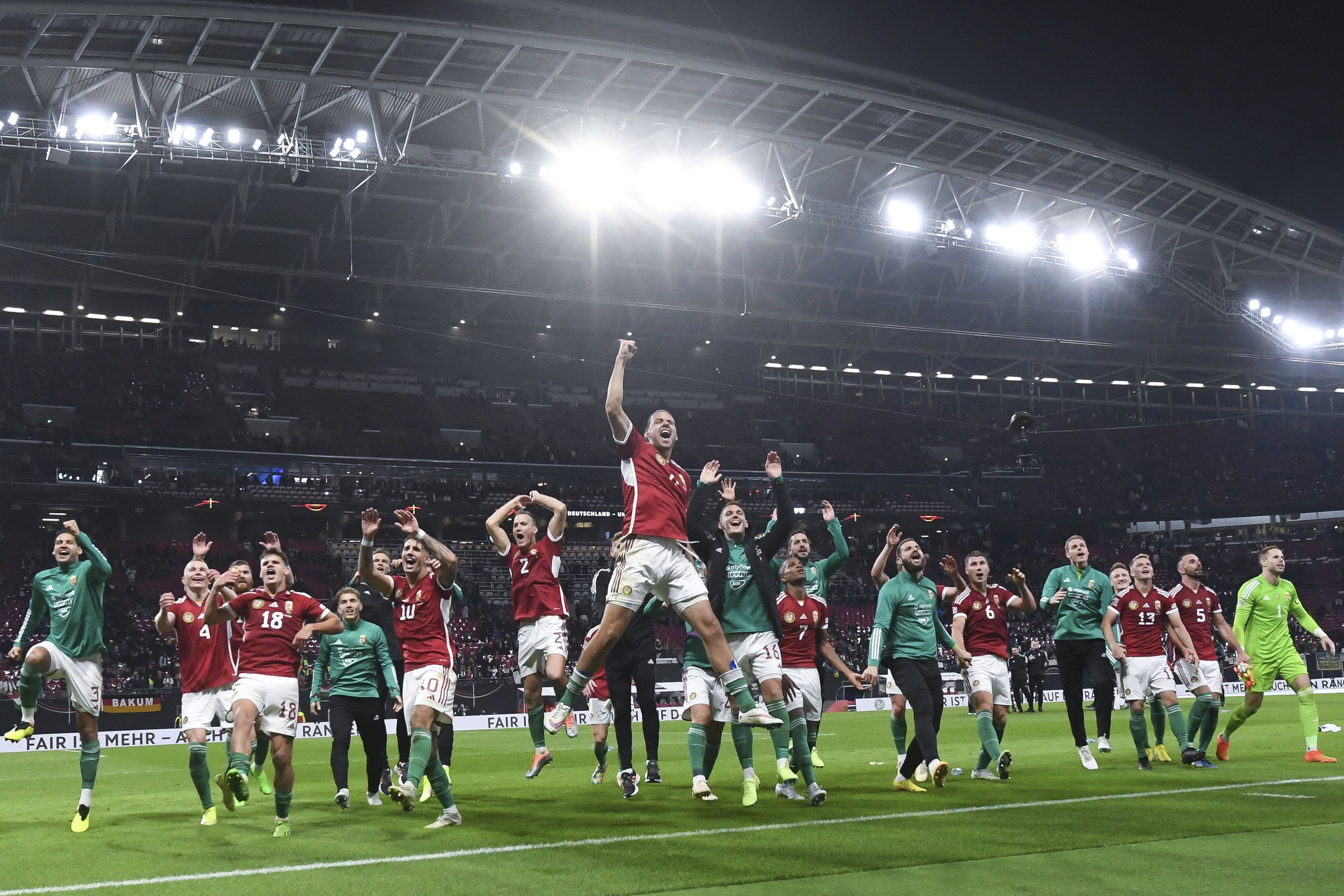Újabb győzelmet ünnepelhet majd a magyar válogatott a Nemzetek Ligája utolsó fordulójában az olaszok ellen? / Fotó: MTI/Illyés Tibor