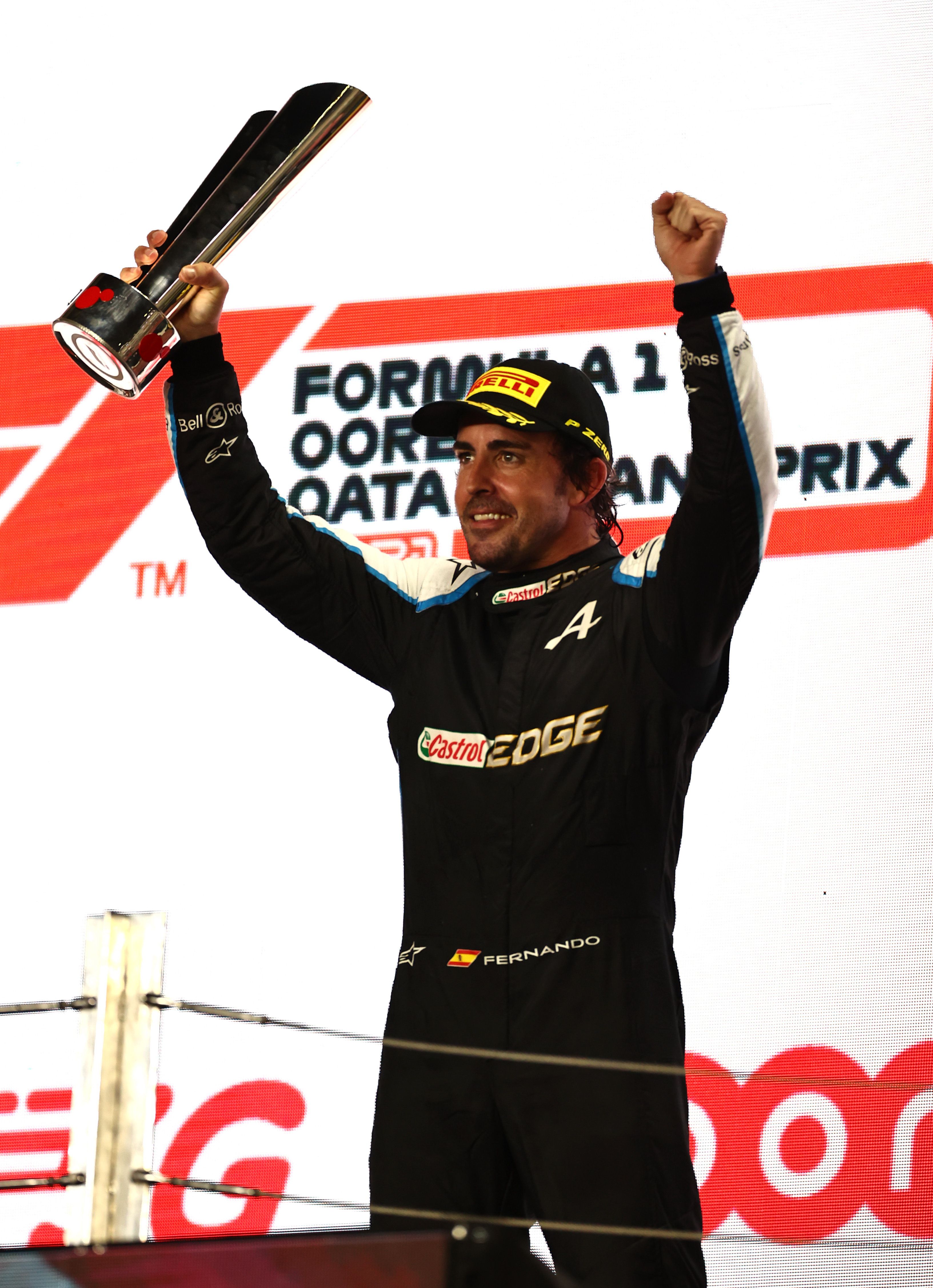 A 40 esztendős Fernando Alonso 2018 végén elköszönt az F1-től, idén tért vissza, s a Katari Nagydíjon harmadikként végzett/Fotó: Gettyimages