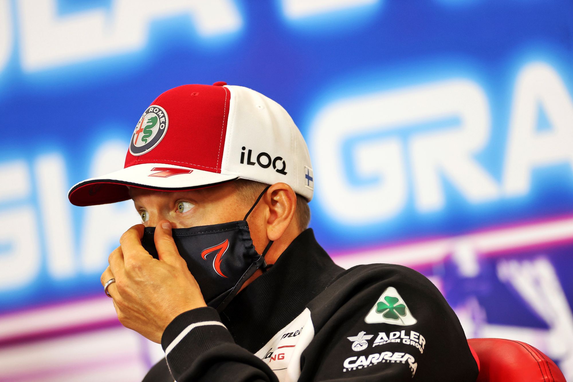 Kimi Räikkönen, az Alfa Romeo finn versenyzője a Forma-1-es világbajnokság Belga Nagydíján. / Fotó: MTI/AP/Xpbimages.com