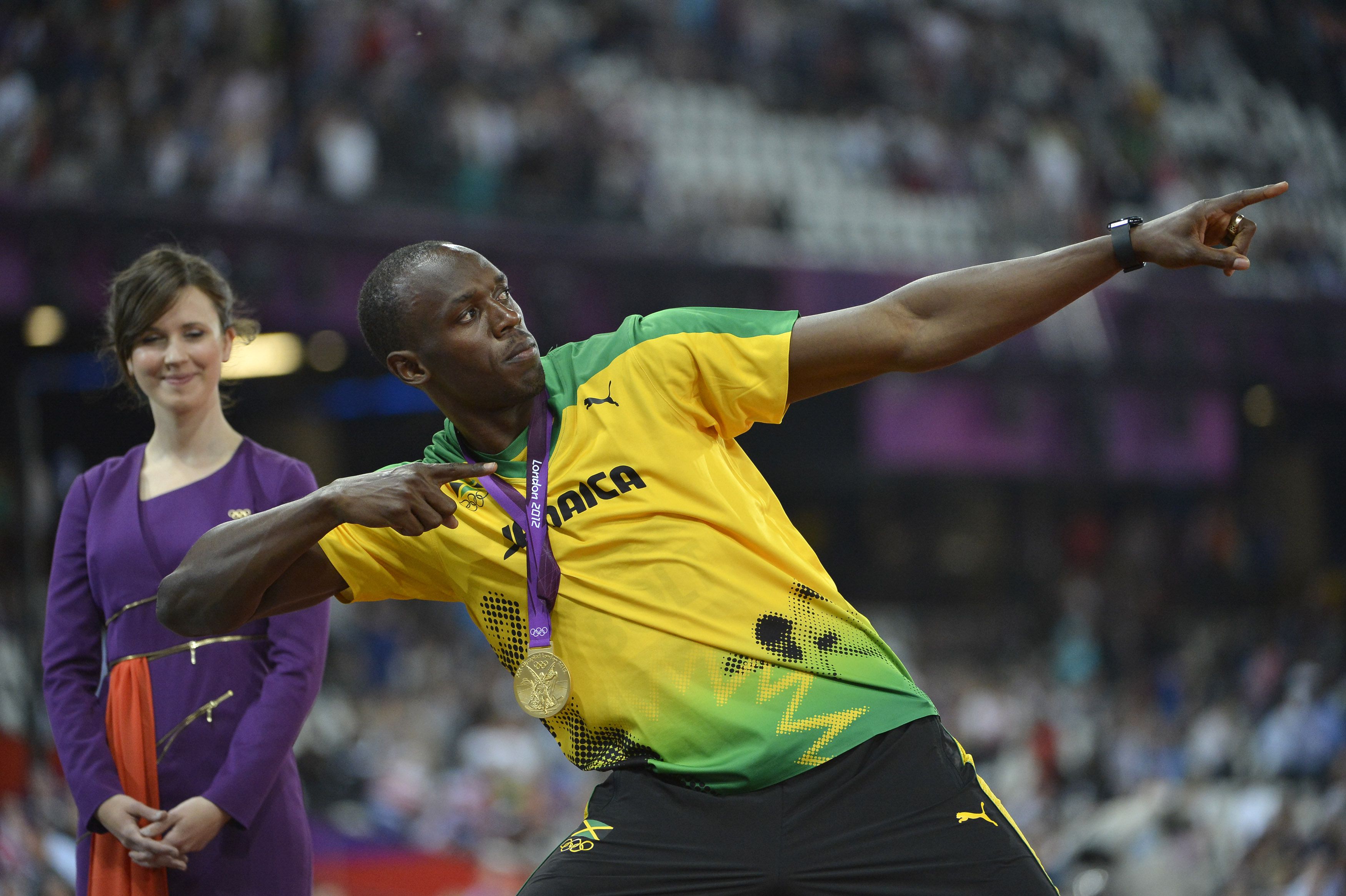 Usain Bolt győzelmi pózát sokszor láthattuk a legendás sprinter pályafutása során /Fotó: Northfoto
