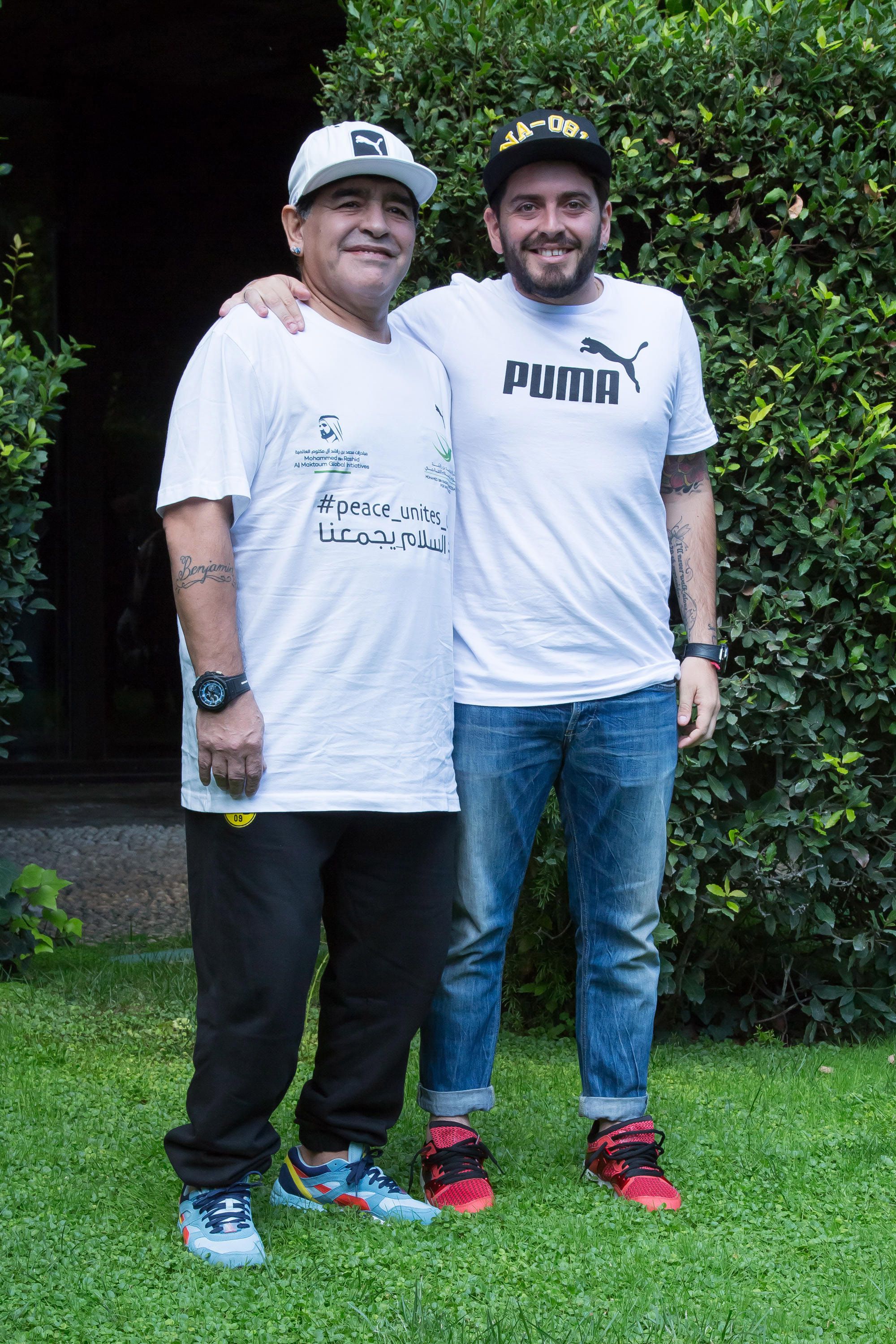 Diego Maradona és fia, Diego Maradona Jr. /Fotó: Northfoto