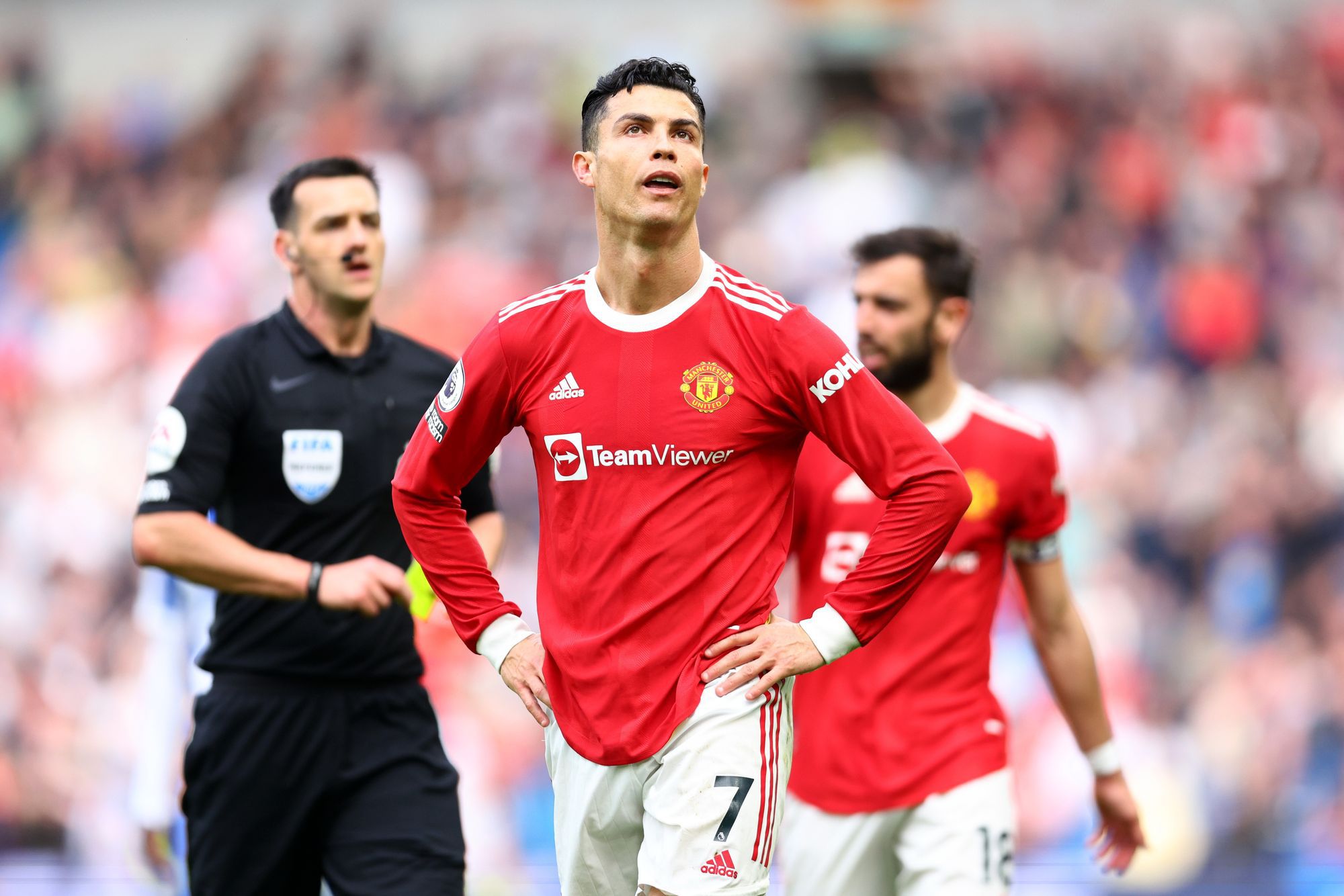 Ronaldo (középen) nem elégedett a Manchester Uniteddel / Fotó: Getty Images
