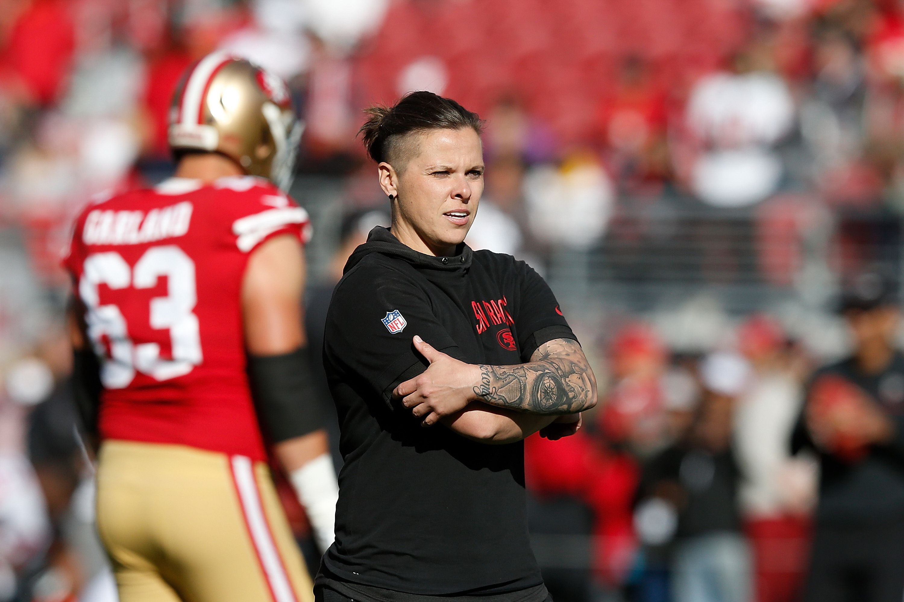 Katie Sowers a San Francisco 49ers szakmai stábját erősíti. /Fotó: Getty Images