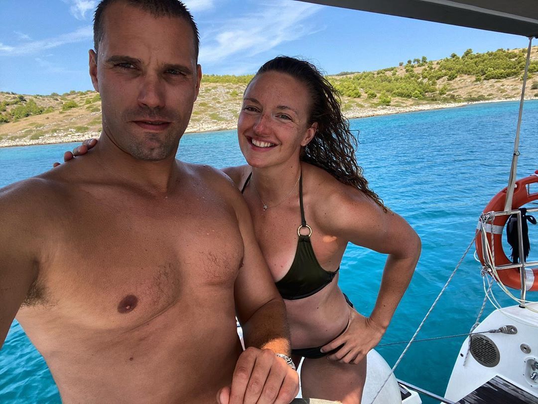 A több mint egy éve egy párt alkotó Hosszú Katinka és Gelencsér Máté a horvát partok mellett hajókázott /Fotó: Instagram