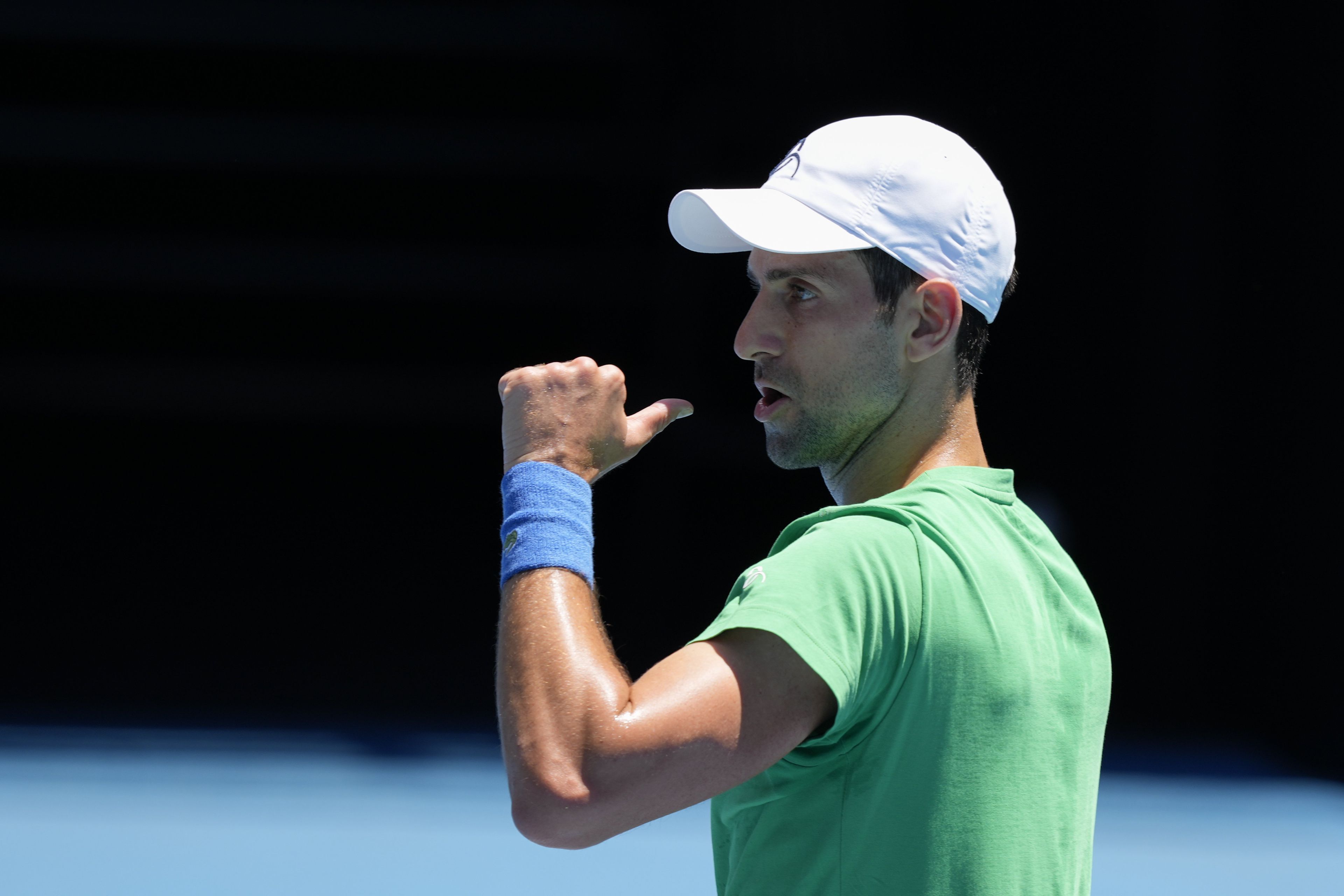 Novak Djokovics első meccse nehezen indult be / Fotó: MTI/AP/Mark Baker