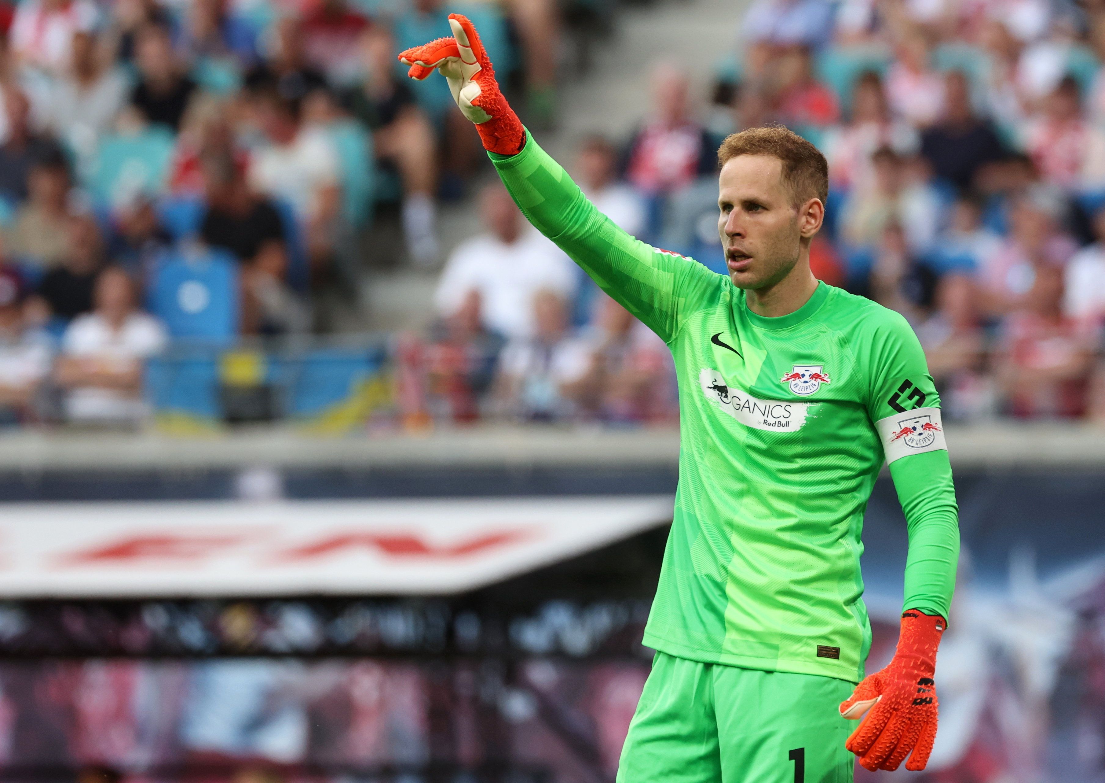 Gulácsi Péter, az Európa-ligában elődöntős RB Leipzig labdarúgócsapatának magyar kapusa szerint együttese megnyerheti a második számú európai kupasorozatot/ Fotó: MTI/EPA/Filip Singer