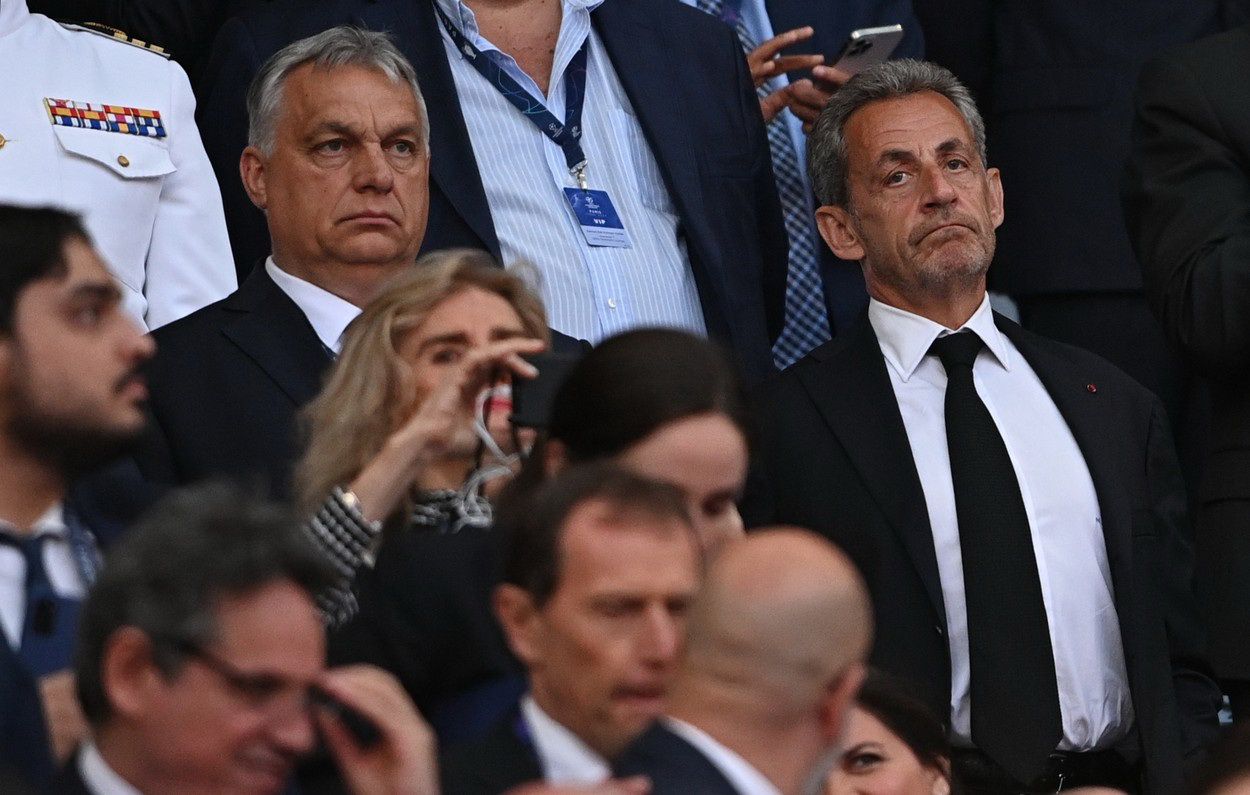 Orbán Viktor Nicolas Sarkozy, korábbi francia köztársasági elnök mellett izgulta végig a Real Madrid-Liverpool BL-döntőt /Fotó: Profimedia