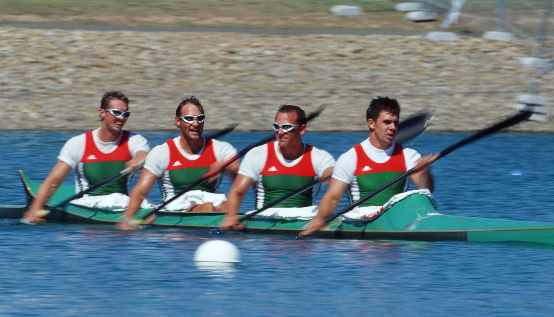 Kammerer (jobbról), Storcz , Vereckei és Horváth 2000-ben lett aranyérmes az olimpián. /Fotó: Getty Images
