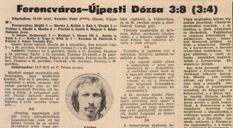 232 egymás elleni meccsen van túl az Újpest és a Fradi, de akad 2-2, amely mind a két klub életében ikonikusként vonult be a történelembe / Fotó: ADT Arcanum
