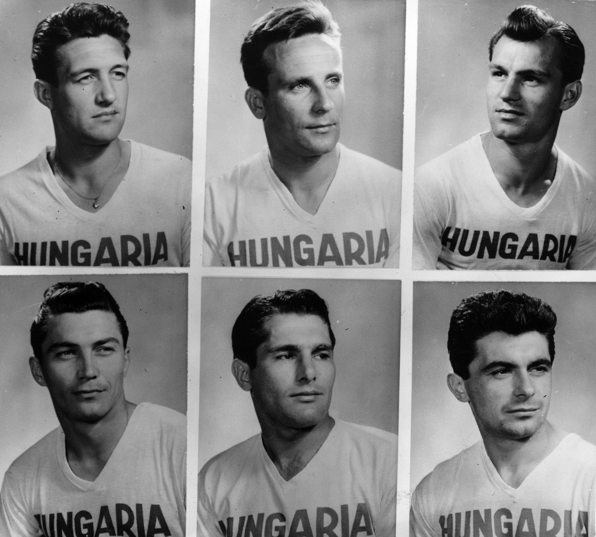 Az 1958-as vb-csapat néhány játékosa, a jobb alsó sarokban Fenyvesi Máté. / Fotó: GettyImages
