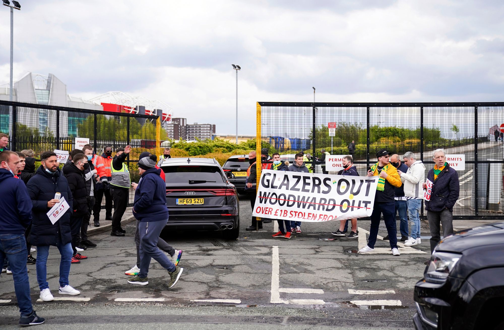 A klubtulajdonosok távozását követelik a manchesteri szurkolók / Fotó: MTI/EPA-Dave Thompson