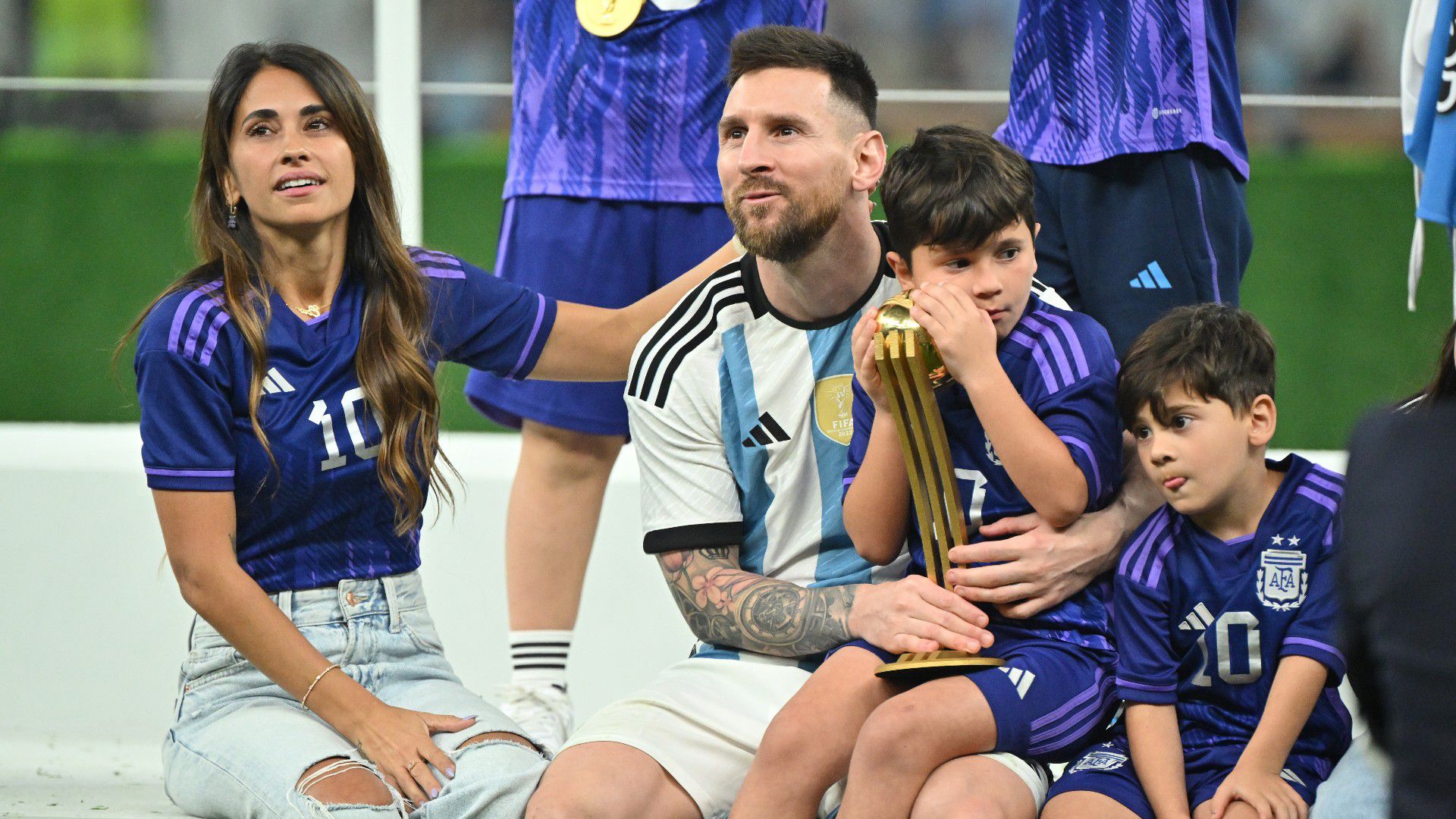 Messi a családjával a döntő után