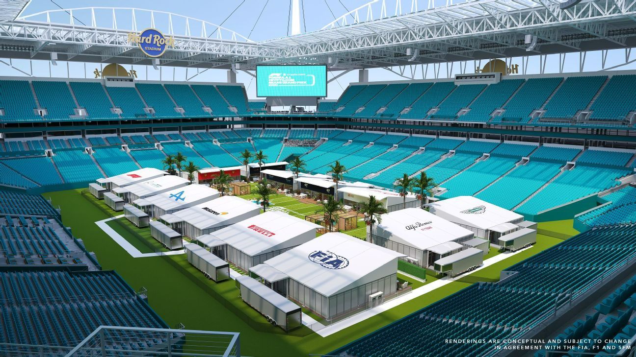 Az NFL-stadionban lesz a Forma–1-es paddock Miamiban