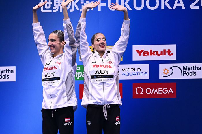 Az Anna-Maria Alexandri, Eirini Alexandri osztrák kettős nyerte a szinkronúszó párosok versenyét a vizes vb-n