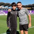 Az Újpesz gólszerzőjével, Aljosa Matkóval is készült közös kép (Fotó: facebook.com/ujpestfootballclub)
