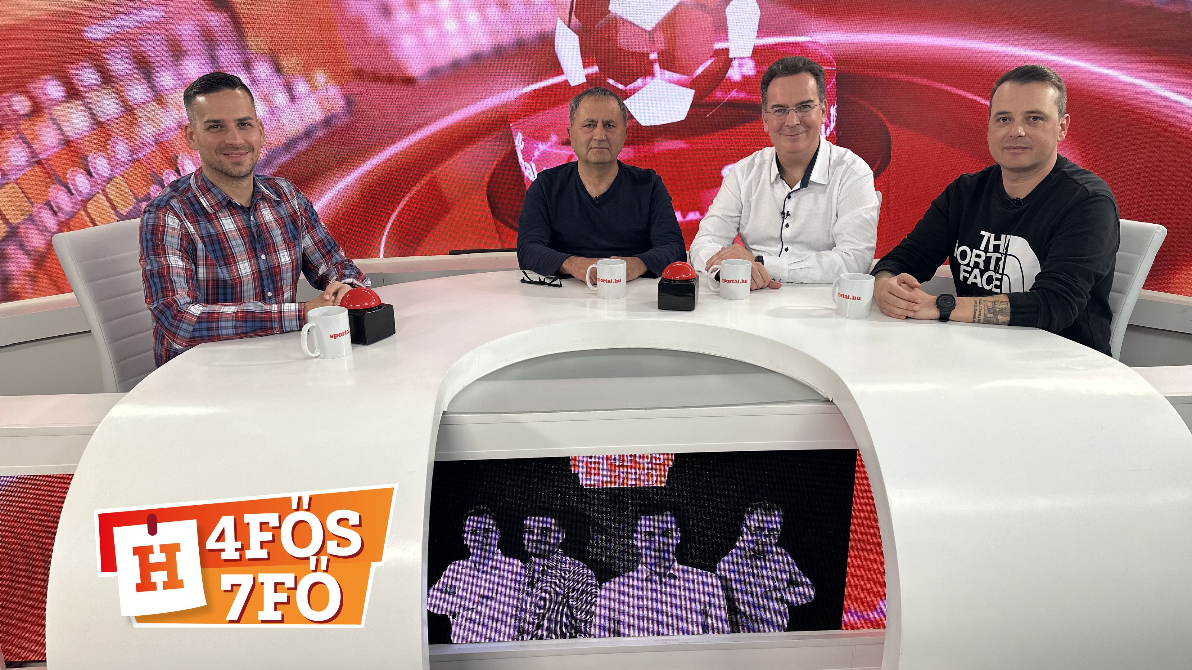 A Sportál Tv stúdiójában: Cselleng Ádám, Szekeres Tamás, Kecskés István és Szabó Levente