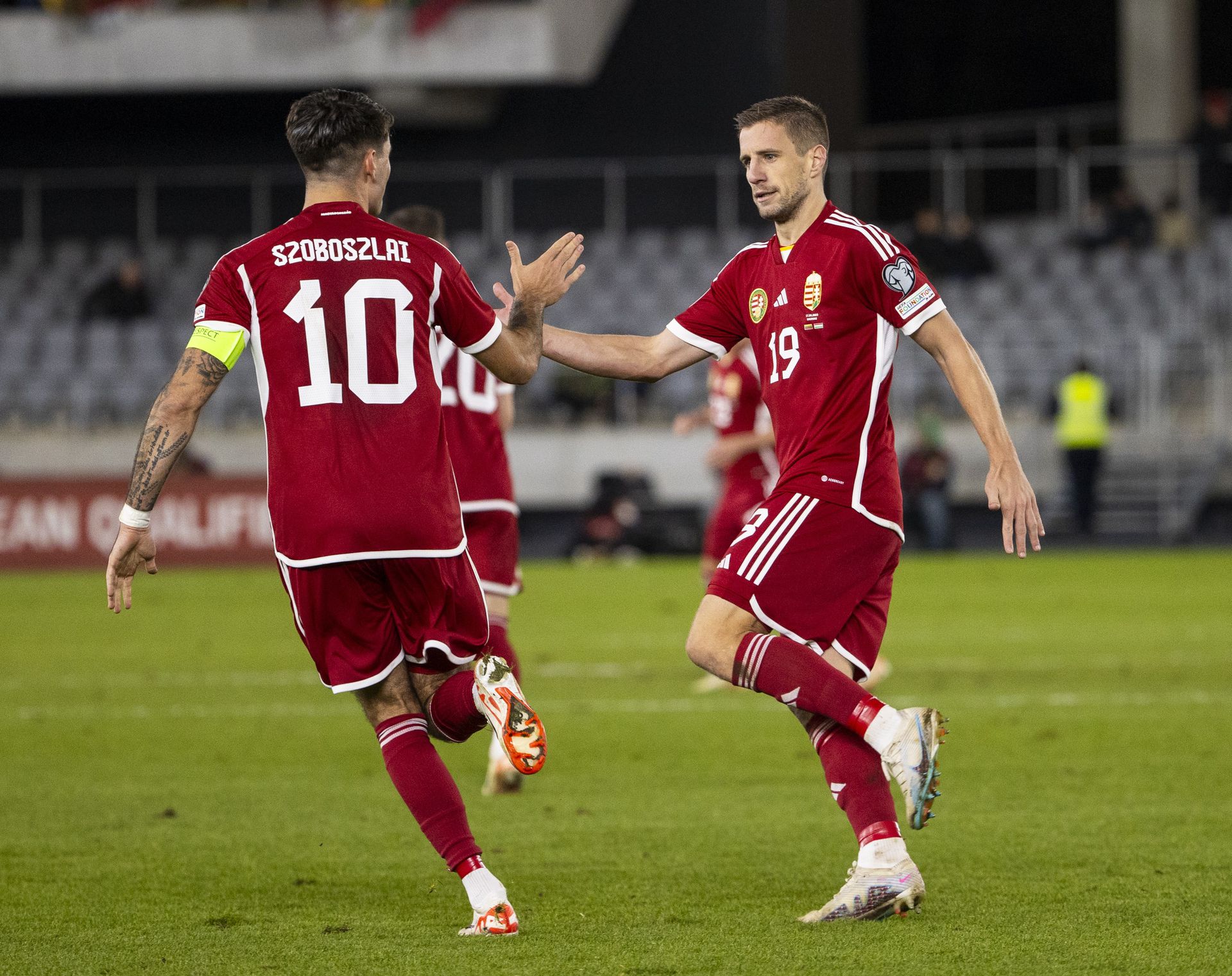 Kaunasban Szoboszlai Dominik és Varga Barnabás is elégedett lehetett, mindketten szereztek egy-egy gólt. (Fotó: Czerkl Gábor)