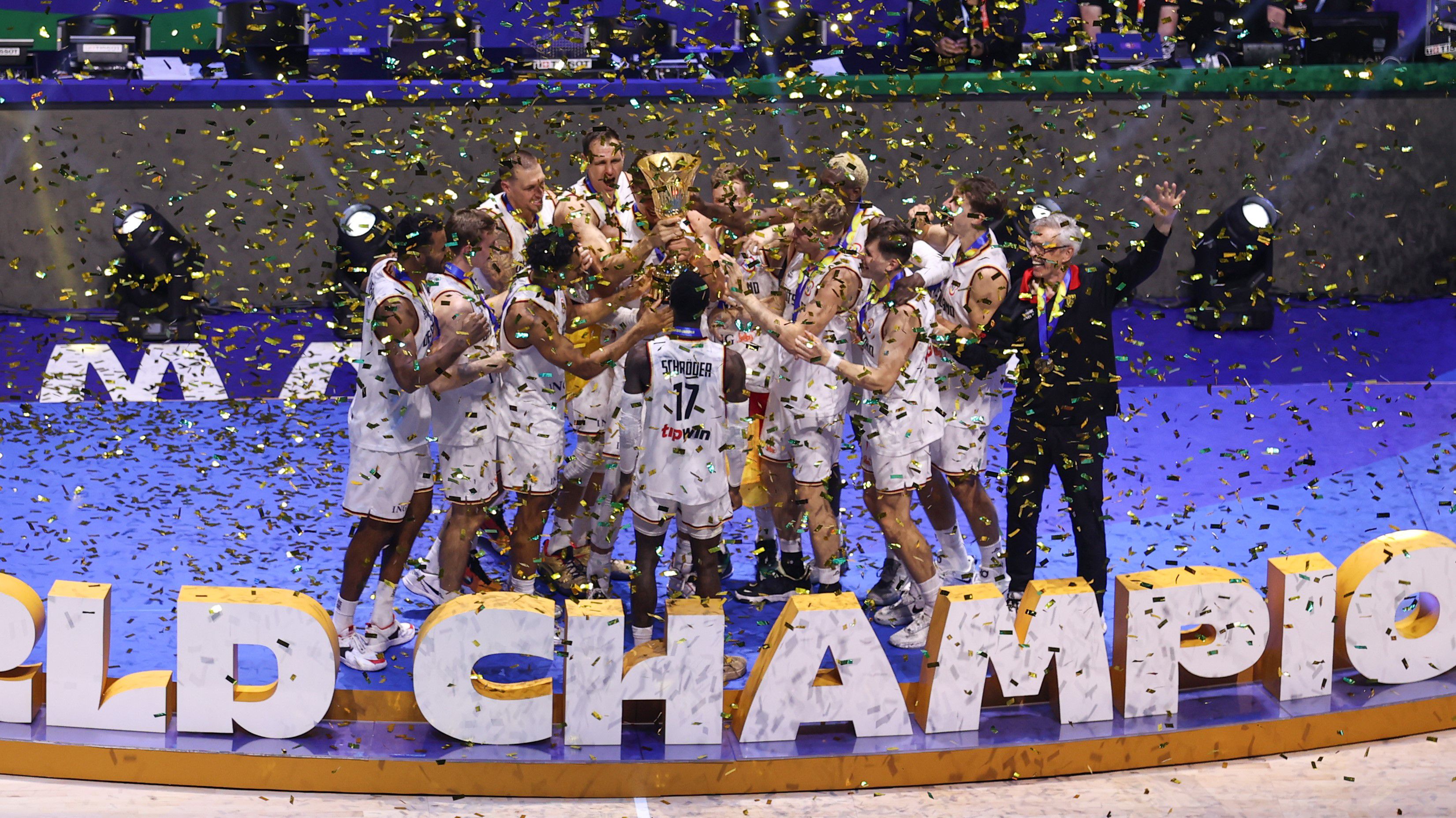 Bombameglepetés volt, hogy a férfi kosárlabda-világbajnokságot a németek nyerték (Fotó: Getty Images)