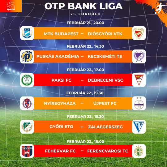 Az OTP Bank Liga 21. fordulójának mérkőzései