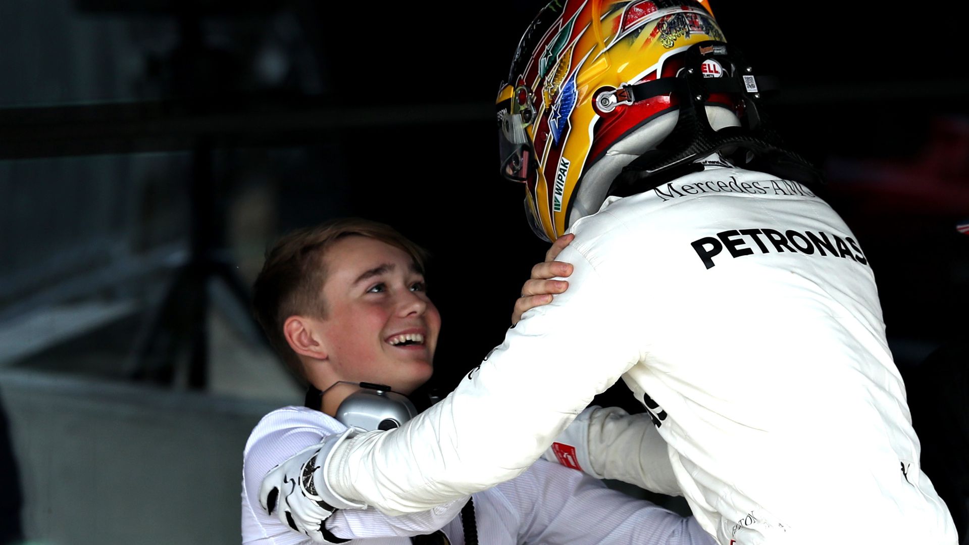 Billy Monger és Lewis Hamilton 2017-ben (Fotó: Getty Images)