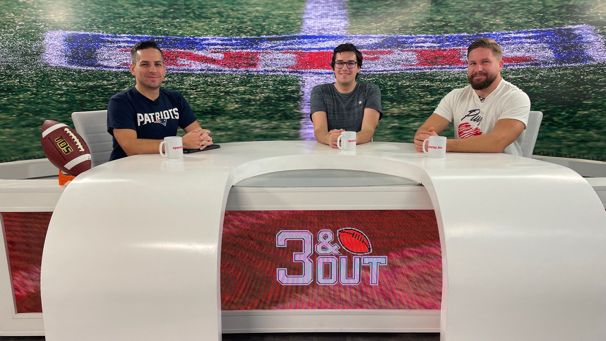 A Sportál Tv stúdiójában: Cselleng Ádám, Kerek István és Szakács Kristóf