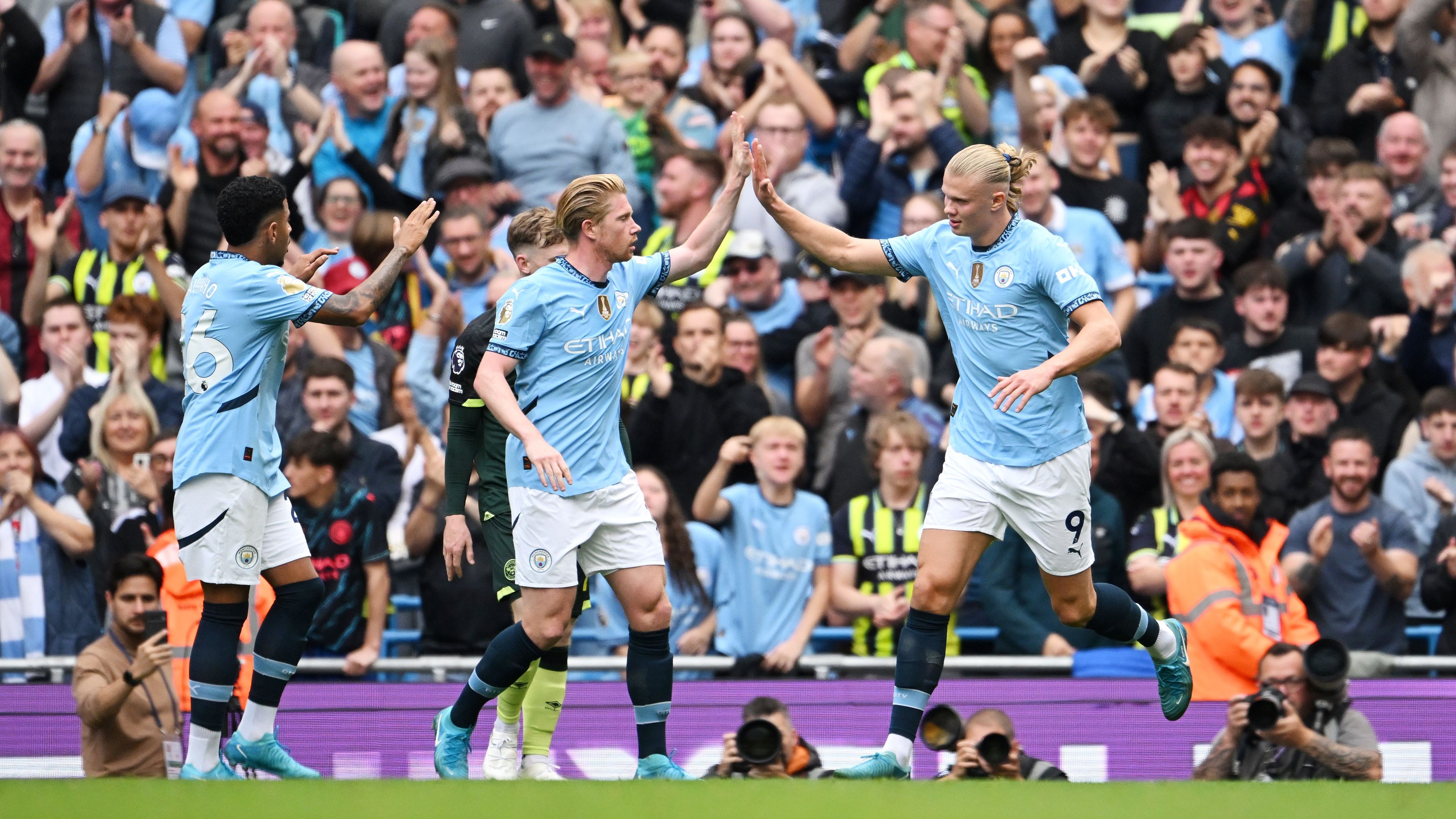 A Manchester City négy forduló után százszázalékos a bajnokságban, de az Arsenal is veretlen még. (Fotó: Getty Images)