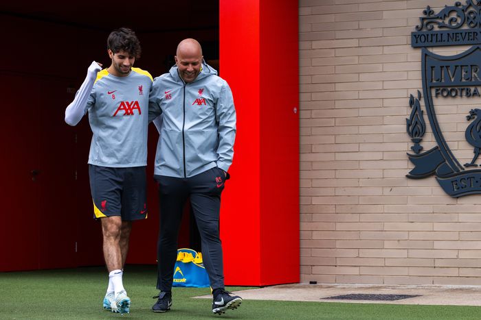 Szoboszlai Dominik és Arne Slot (Fotó: Getty Images)