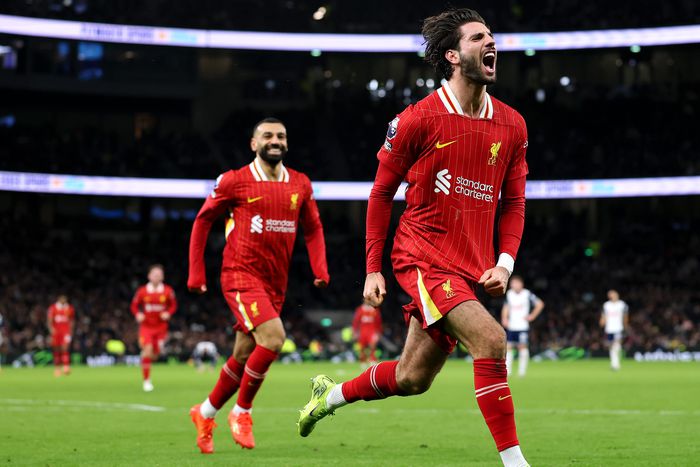 Szoboszlai Dominik gólöröme a Tottenham ellen (Fotó: Getty Images)