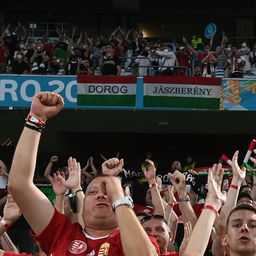 A 2021-es német–magyar meccsen lehetett Nagy-Magyarország térképes zászló (bal felül)