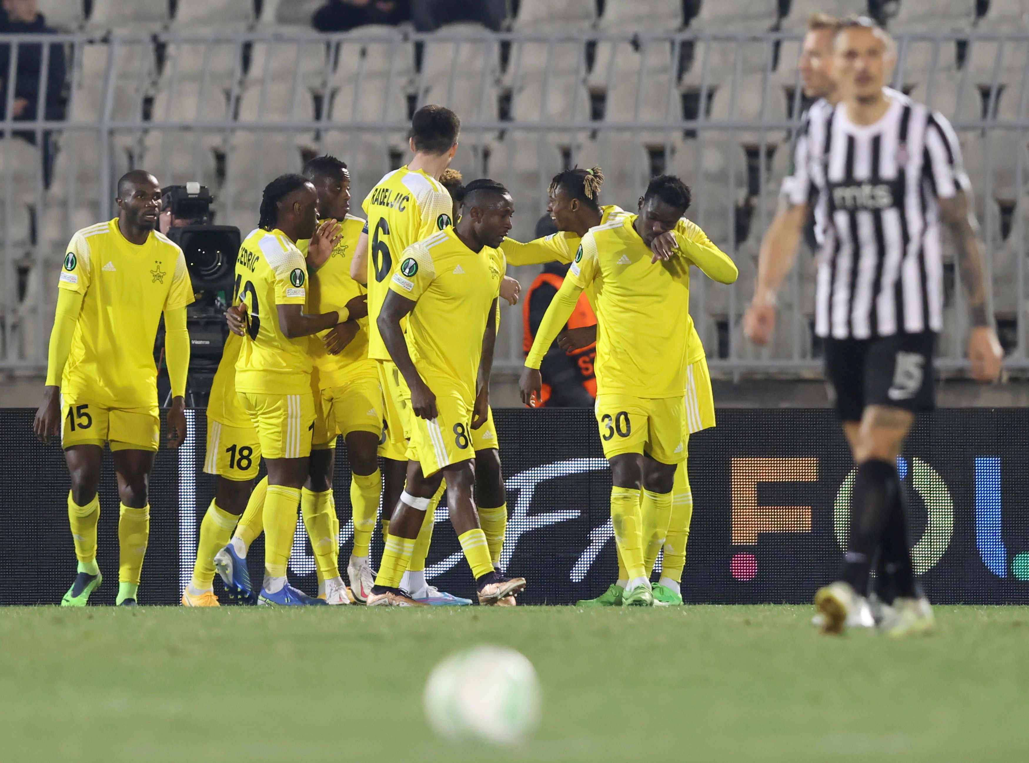 A Sheriff Tiraspol a Partizan Beograd otthonában fordította meg a meccset (Fotó: EPA/Andrej Csukics)