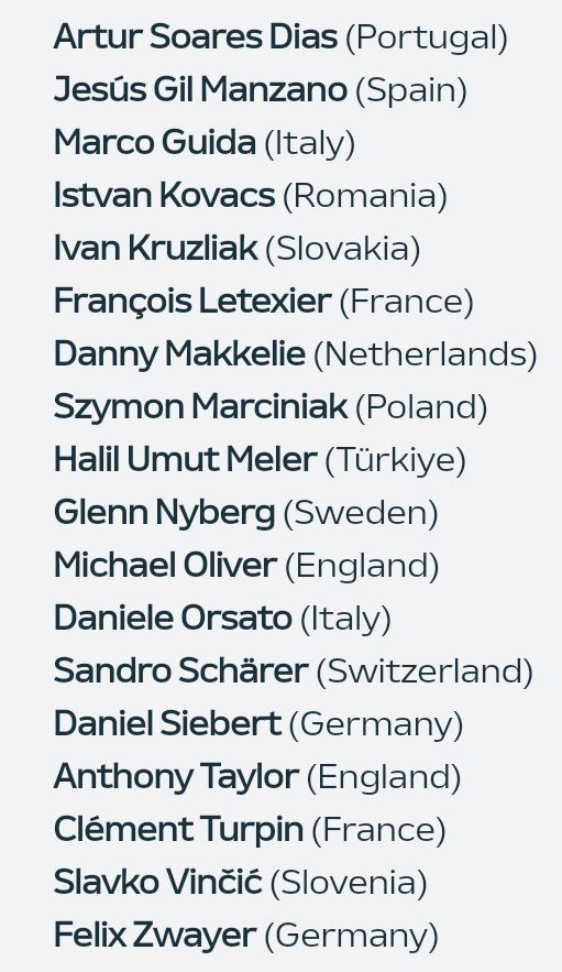 Az Európa-bajnokság játékvezetői (Fotó: UEFA)