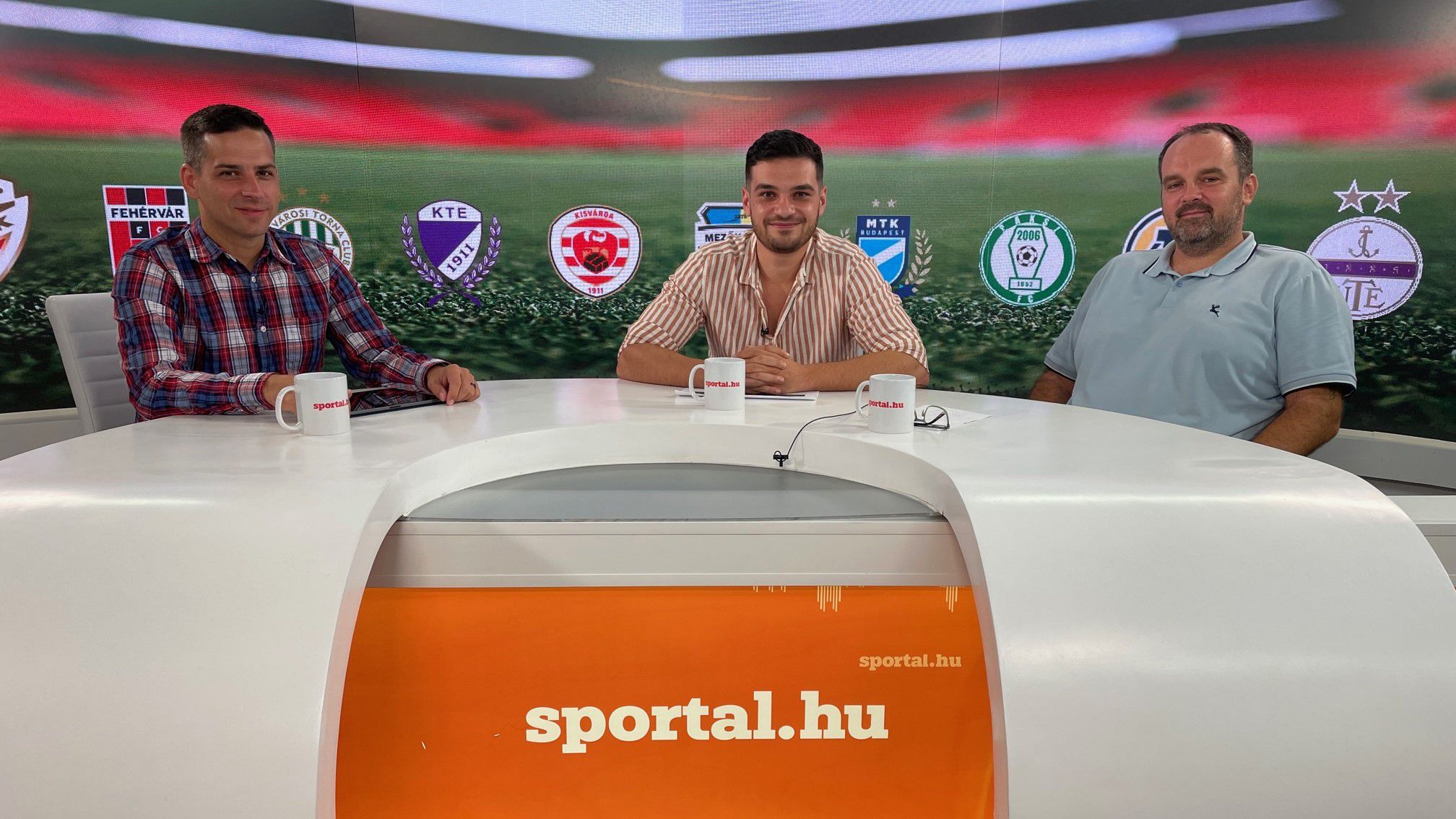 A Sportál Tv stúdiójában: Cselleng Ádám, Cseh Benjámin és Tősér Norbert