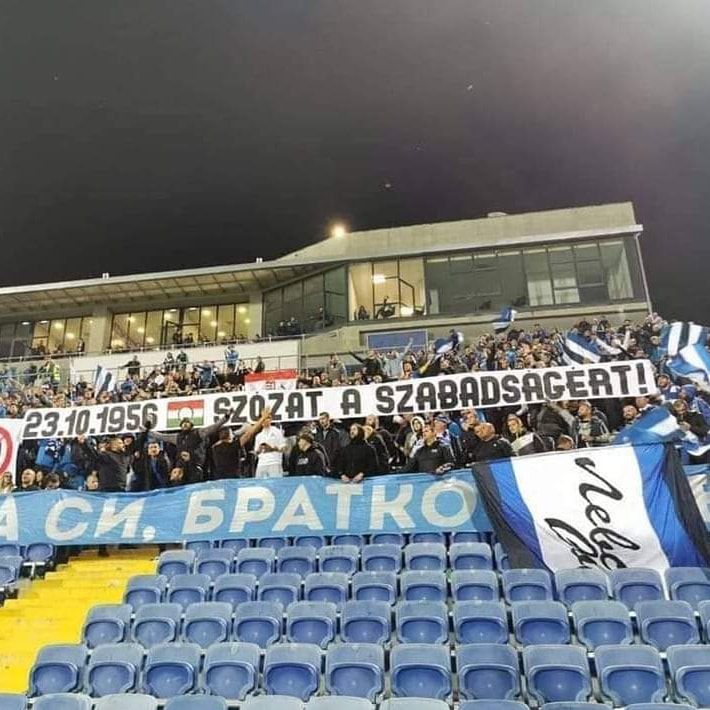 Így emlékeztek a Levszki drukkerei a magyar szabadságharcra (Fotó: Facebook / Ultras Liberi)