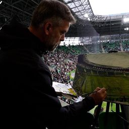 Elképesztő festmény készült a Fradi–DVSC közben – videóval