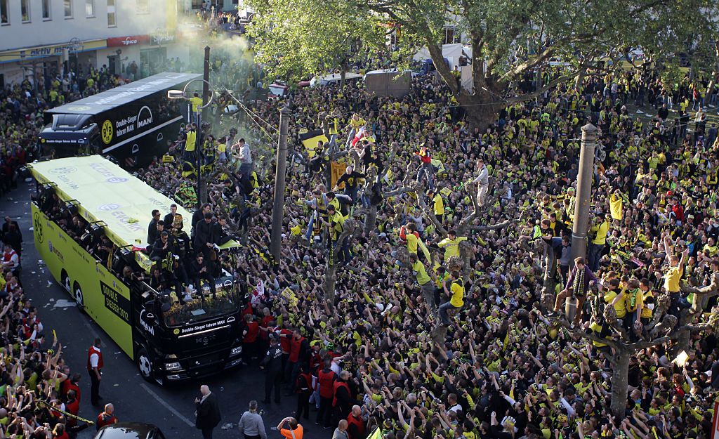 2012-ben dupla ünneplés volt a Borsig Platzon, akkor a Borussia bajnok és kupagyőztes lett (Fotó: GettyImages)