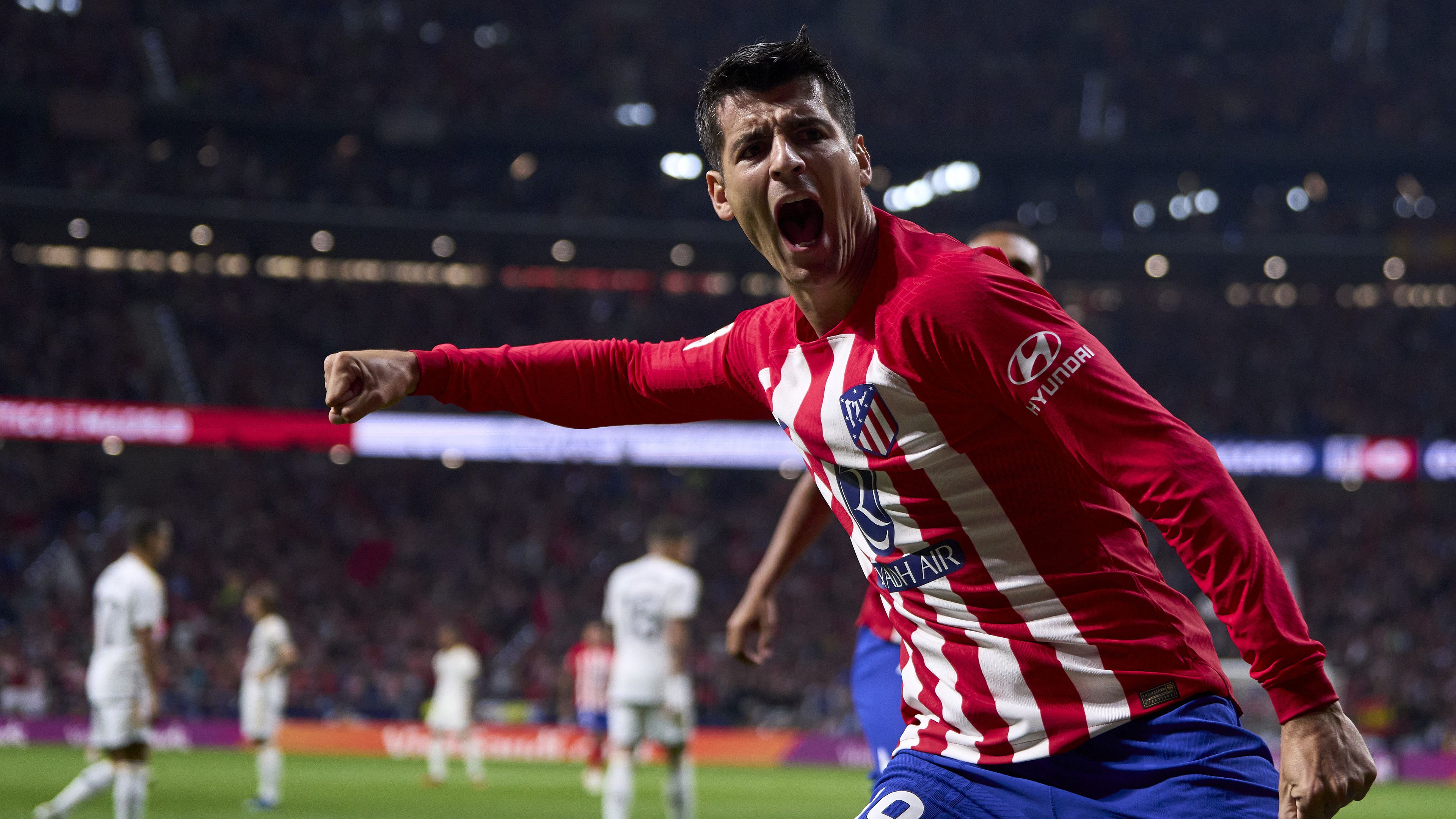 Az Atlético Madrid csatára, Álvaro Morata duplázott a Real Madrid elleni rangadón