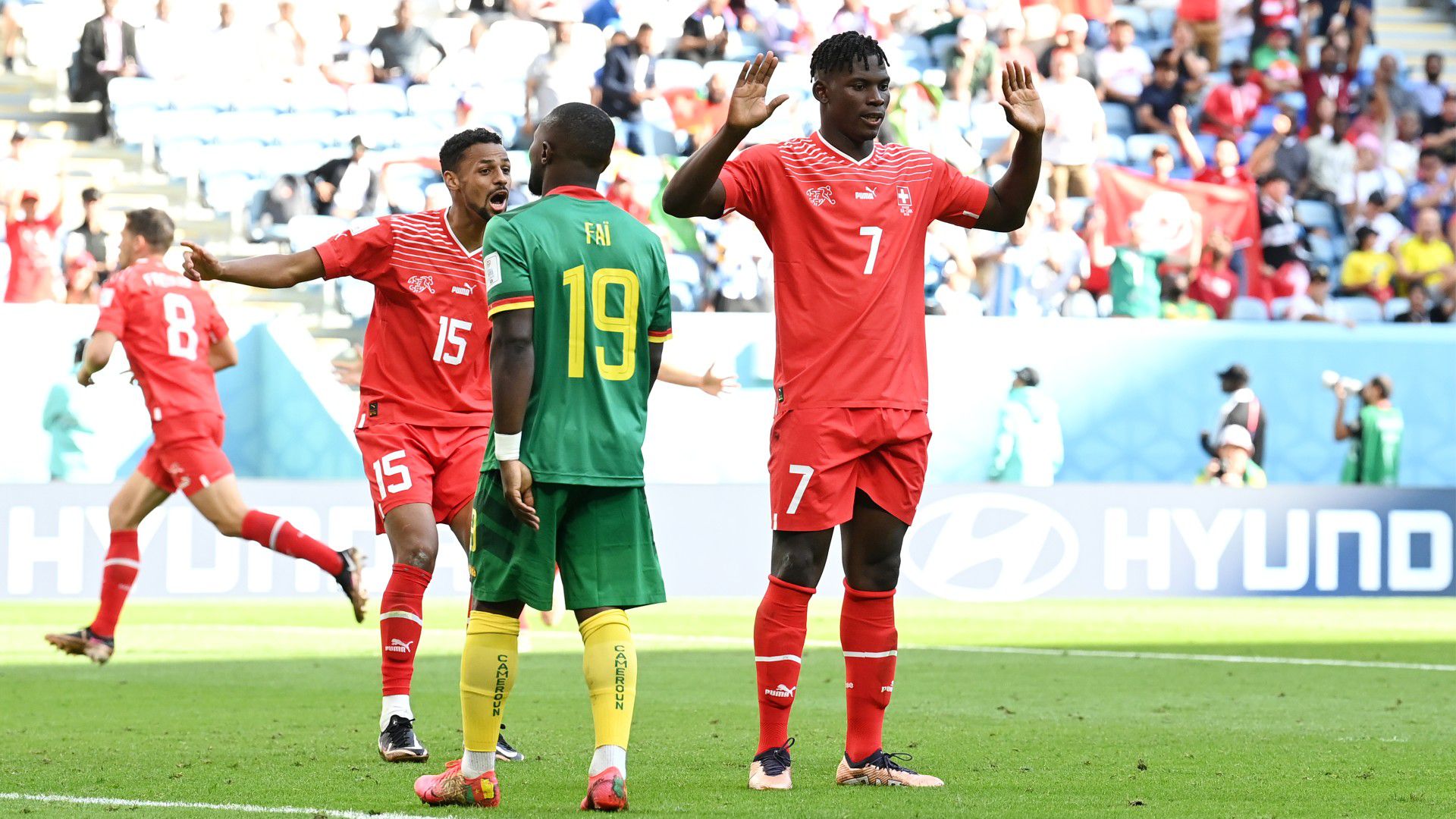 Breel Embolo nem ünnepelte a gólját szülőhazája ellen (Fotó: Getty Images)