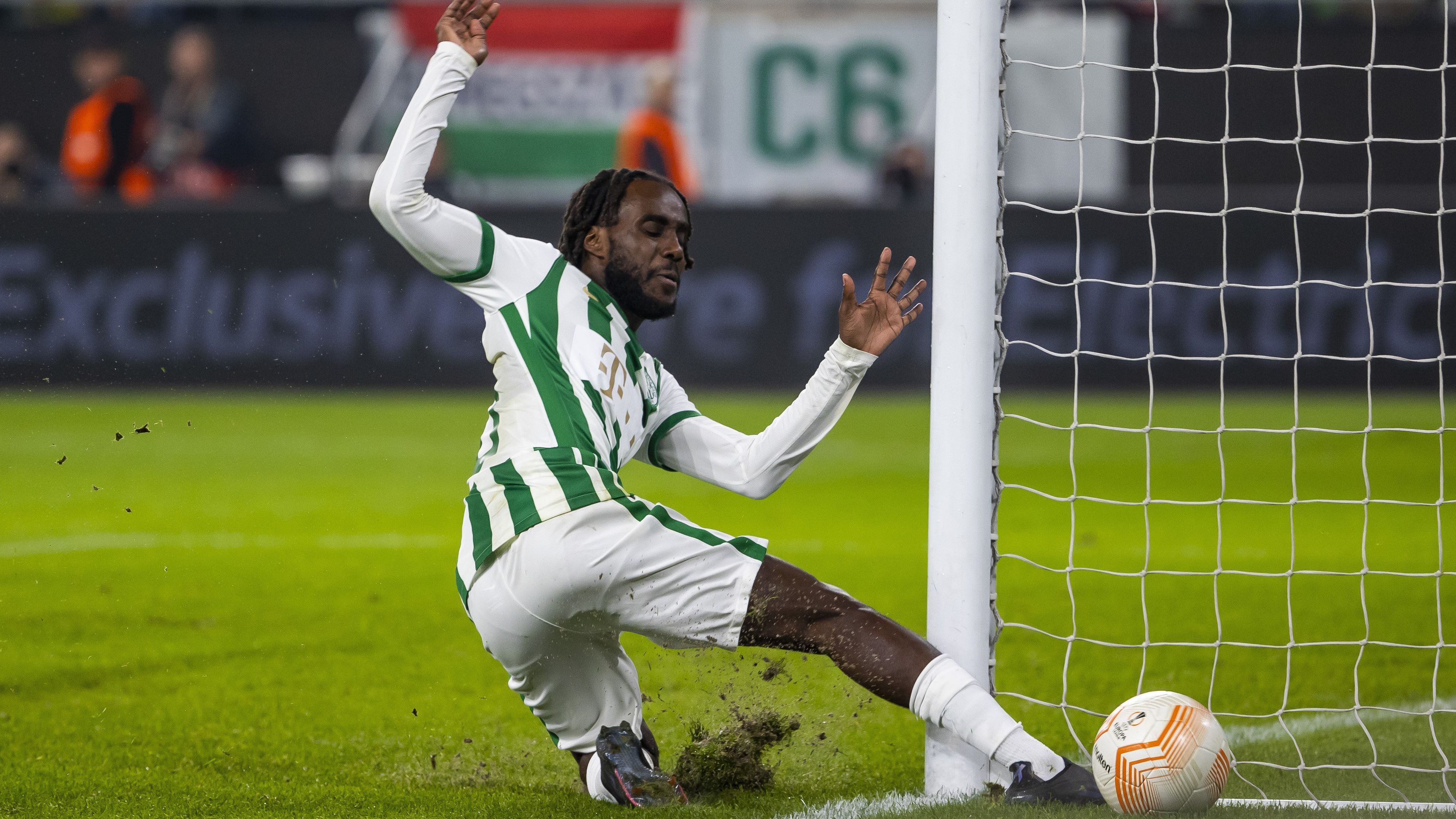 Tokmac Nguent ismerik a Djurgardennél, elvégre 2020-ban a Ferencváros támadója két gólt szerzett a svéd csapat ellen a Bajnokok Ligájában. (Fotó: Czerkl Gábor)