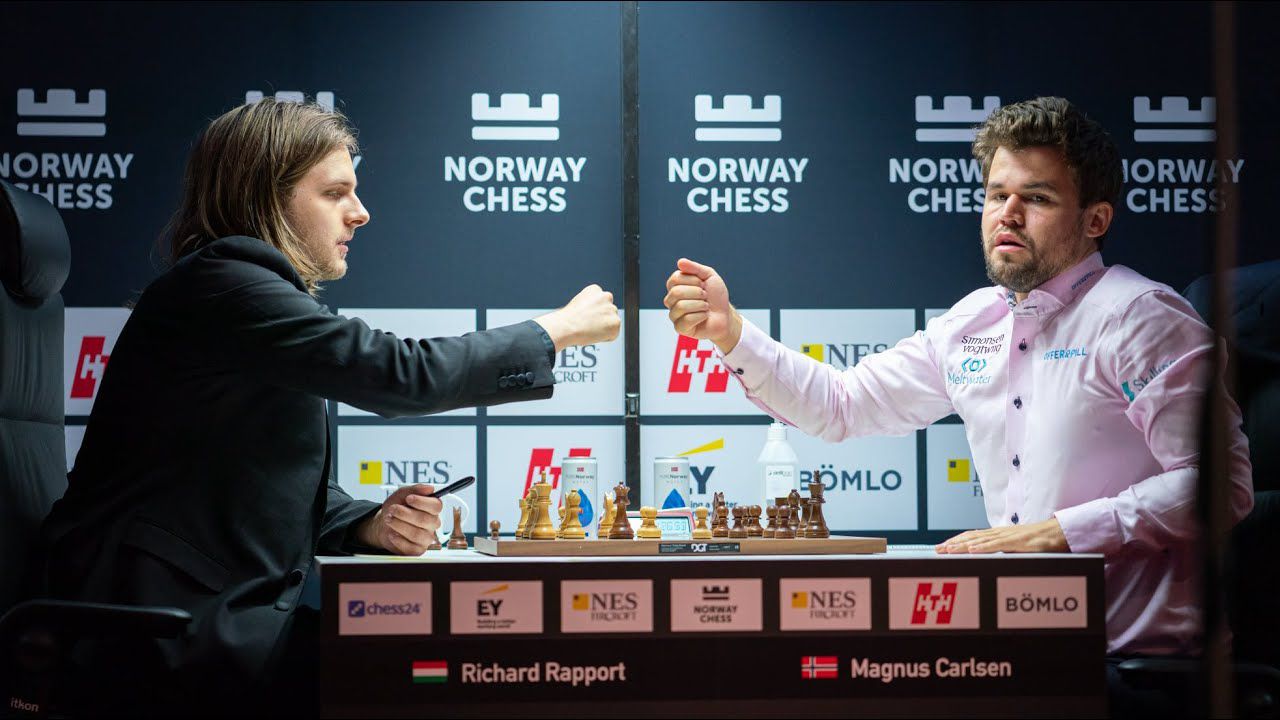 Rapport és Carlsen egy korábbi összecsapásukon (Fotó: YouTube)