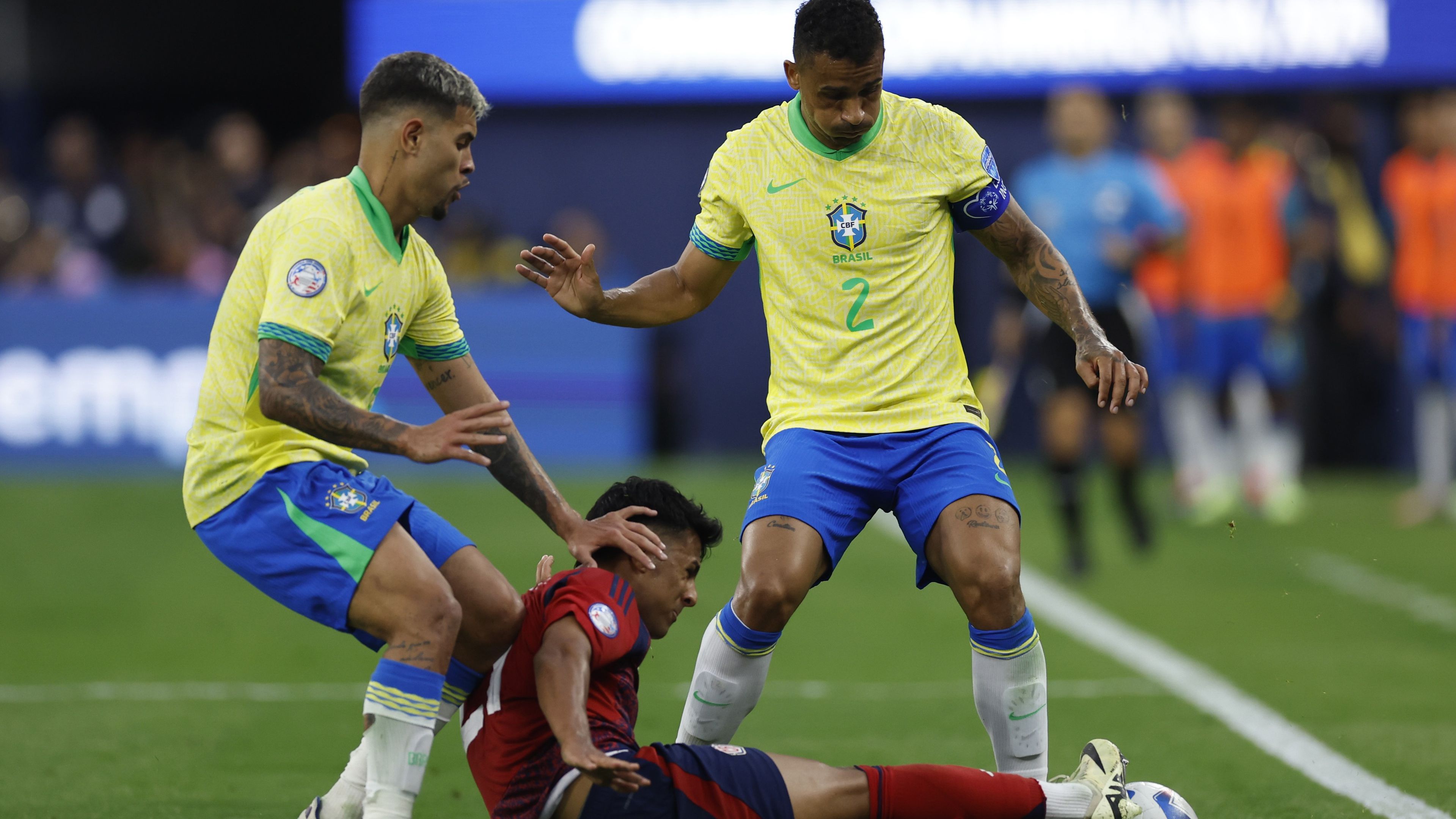Hiába a sárga mezes brazilok fölénye, Costa Rica kihúzta kapott gól nélkül. (Fotó: Getty Images)