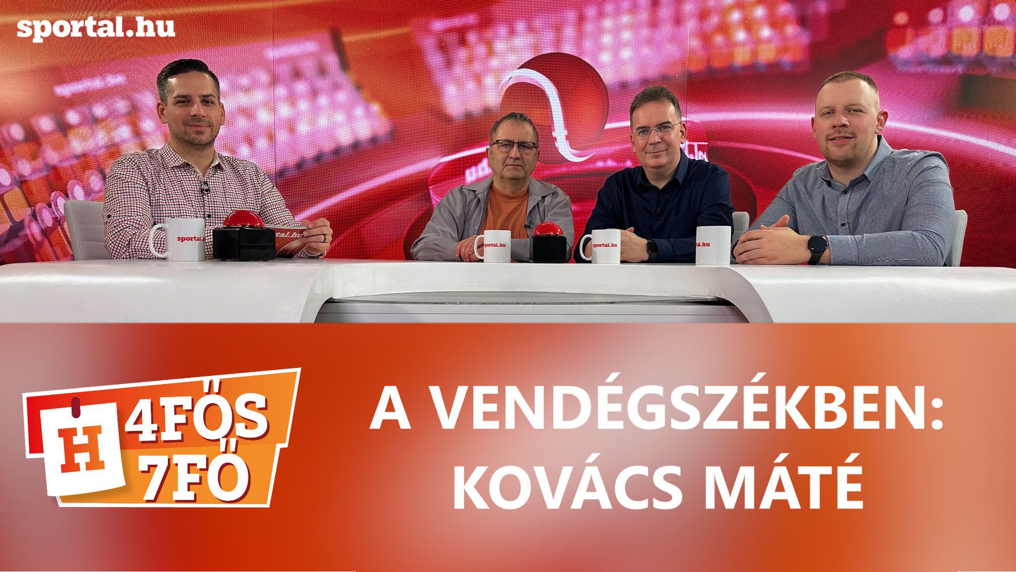 A Sportal Tv stúdiójában: Cselleng Ádám, Szekeres Tamás, Kecskés István és Kovács Máté