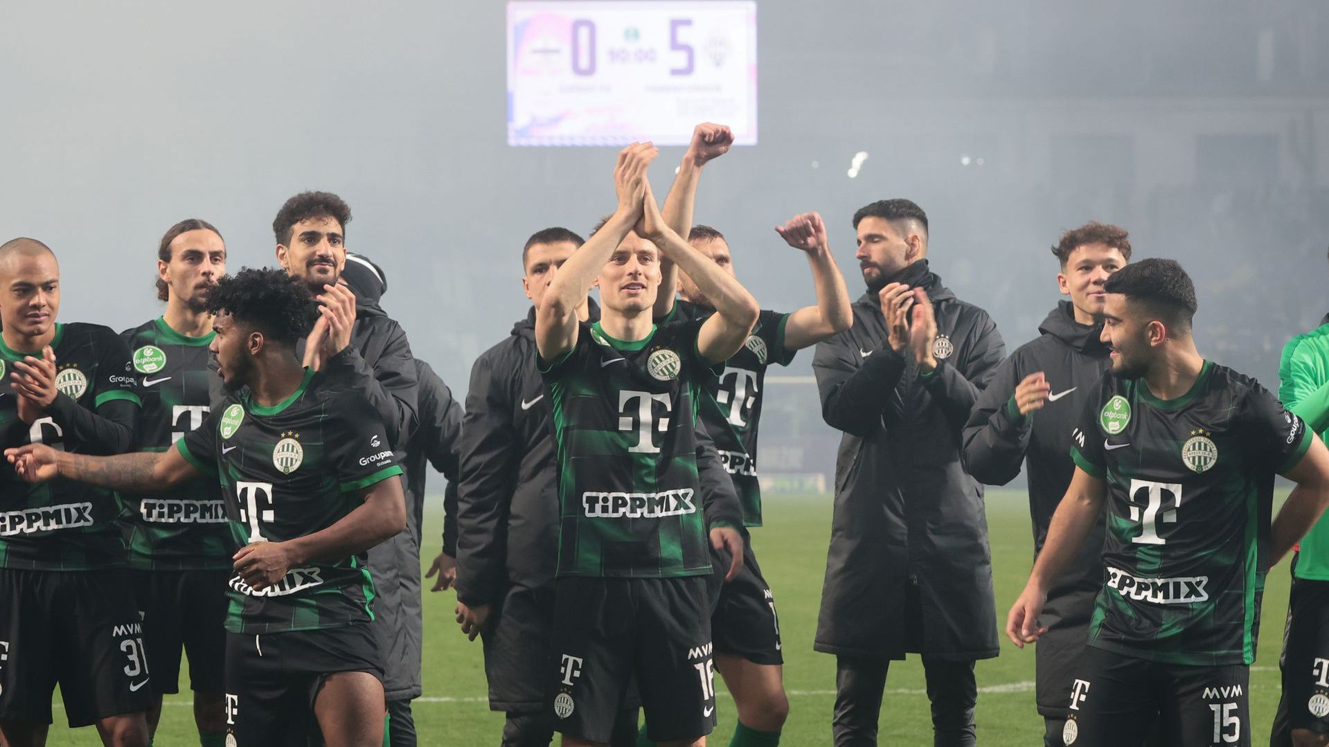 A Ferencváros 5–0-ra nyert az Újpest elleni derbin a Szusza Ferenc Stadionban (Fotó: Czerkl Gábor)